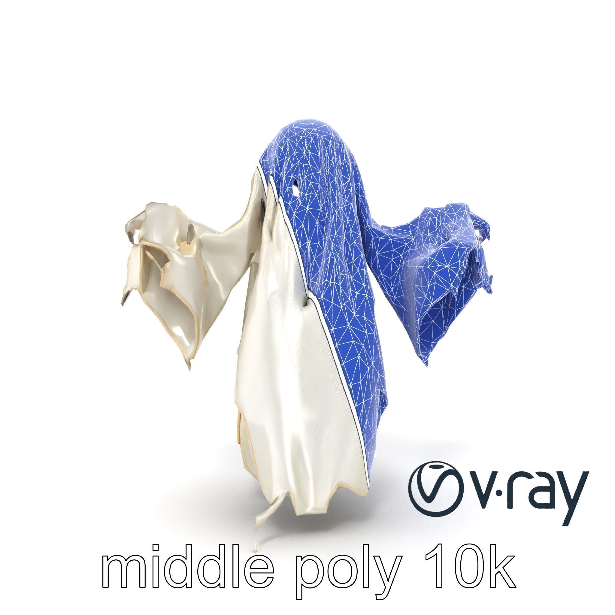 Ethereal Ghost Figure with Glowing Outline Model Pack Low-poly 3D model_26