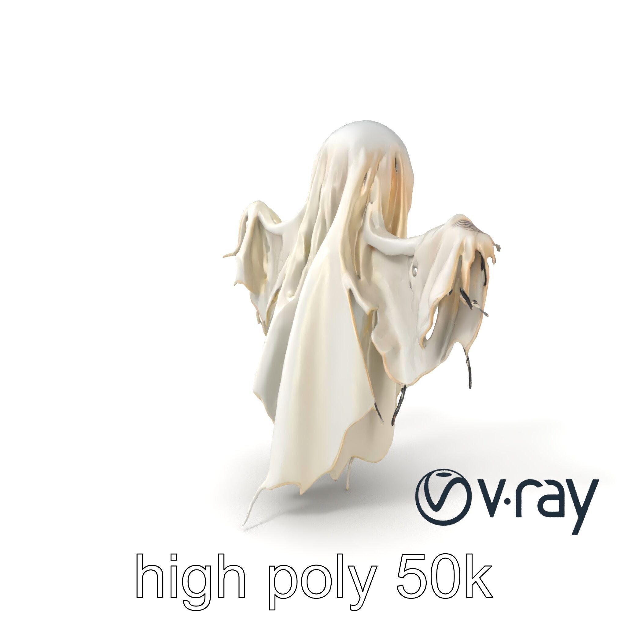 Ethereal Ghost Figure with Glowing Outline Model Pack Low-poly 3D model_6