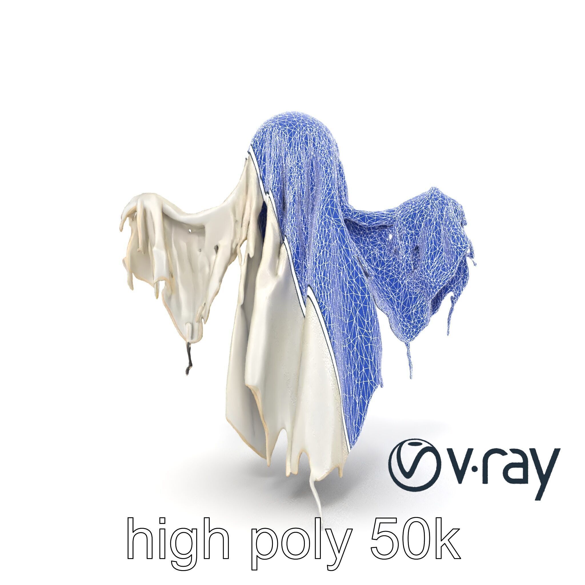 Ethereal Ghost Figure with Glowing Outline Model Pack Low-poly 3D model_25