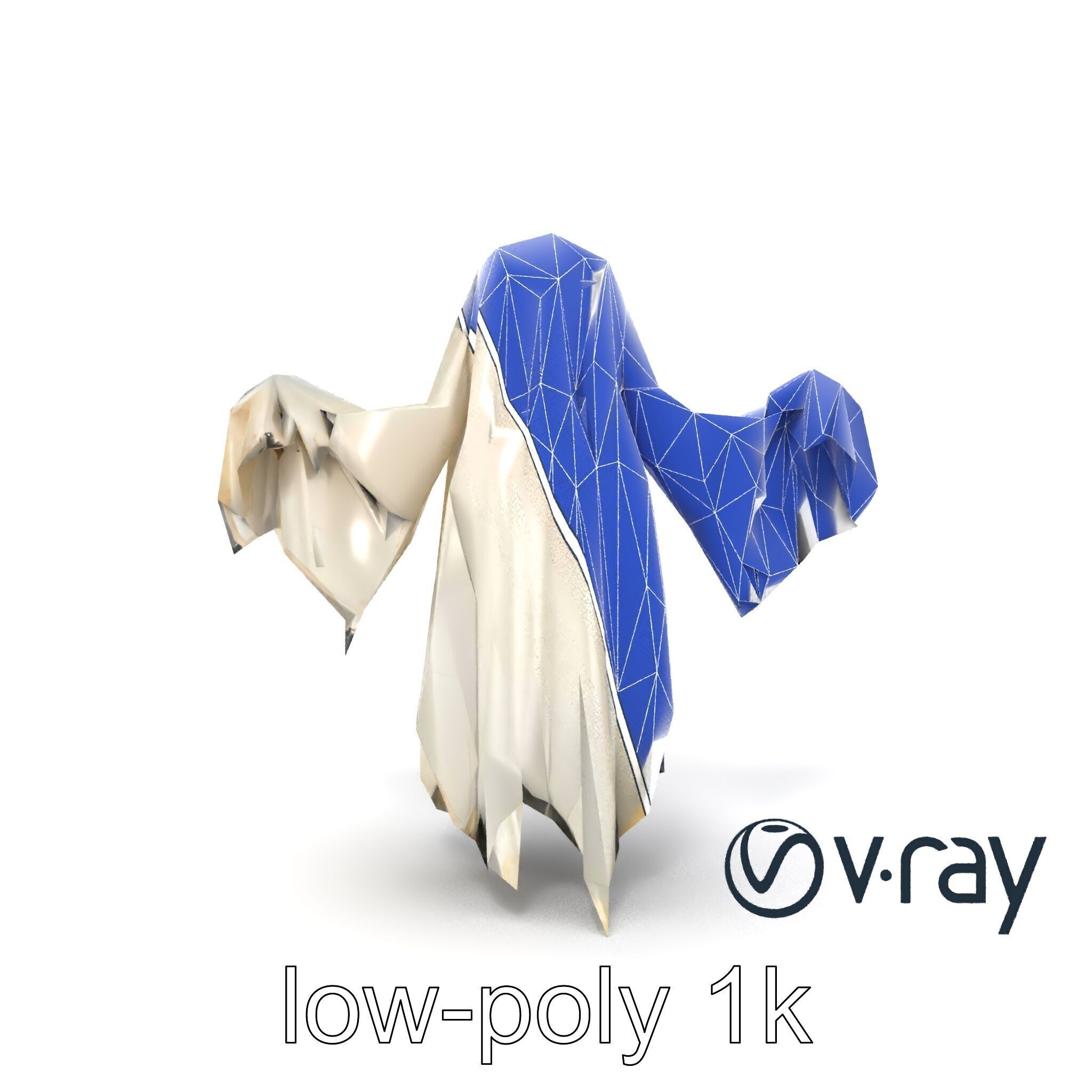 Ethereal Ghost Figure with Glowing Outline Model Pack Low-poly 3D model_18