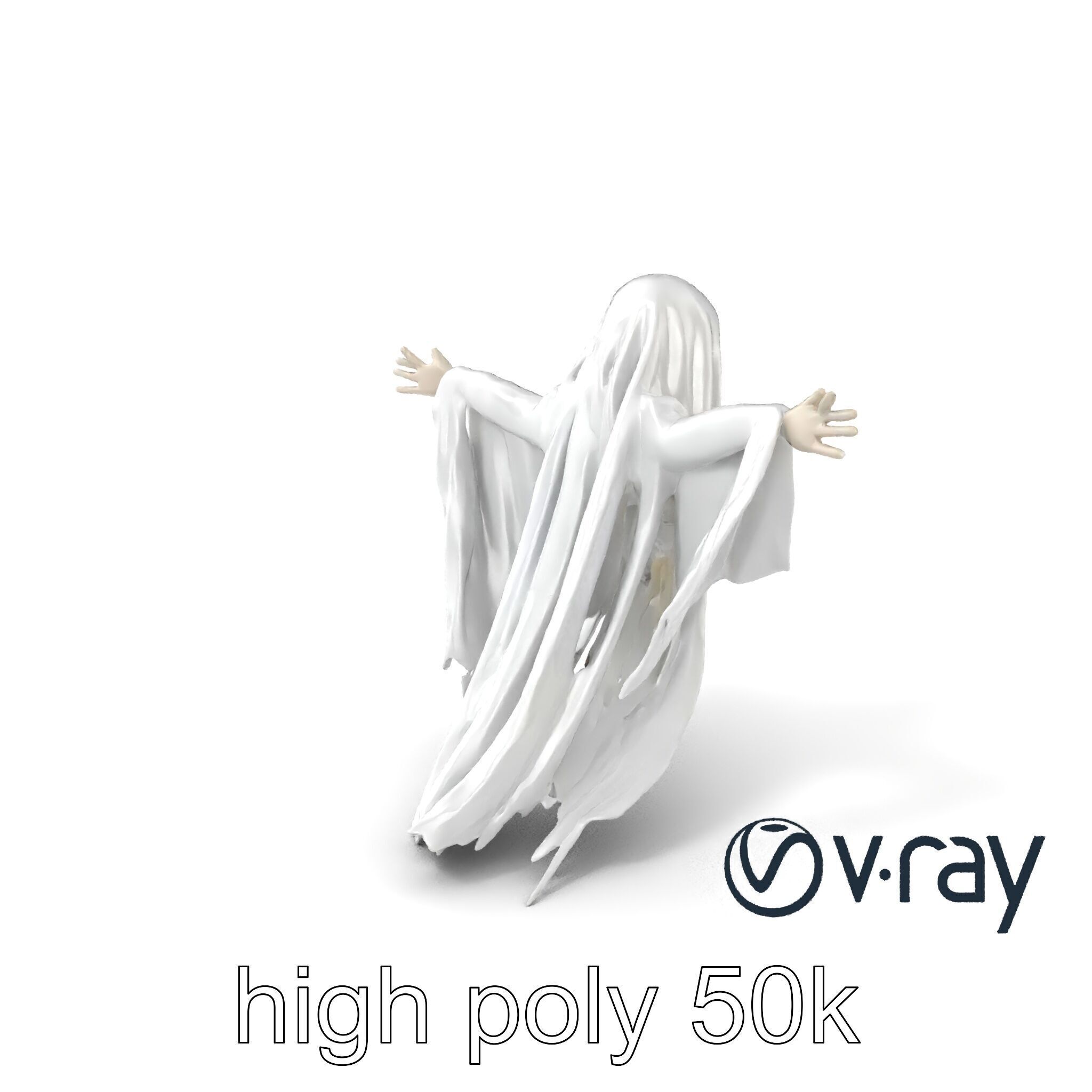 Ghostly Apparition Float 3D Model Pack Low-poly 3D model_6