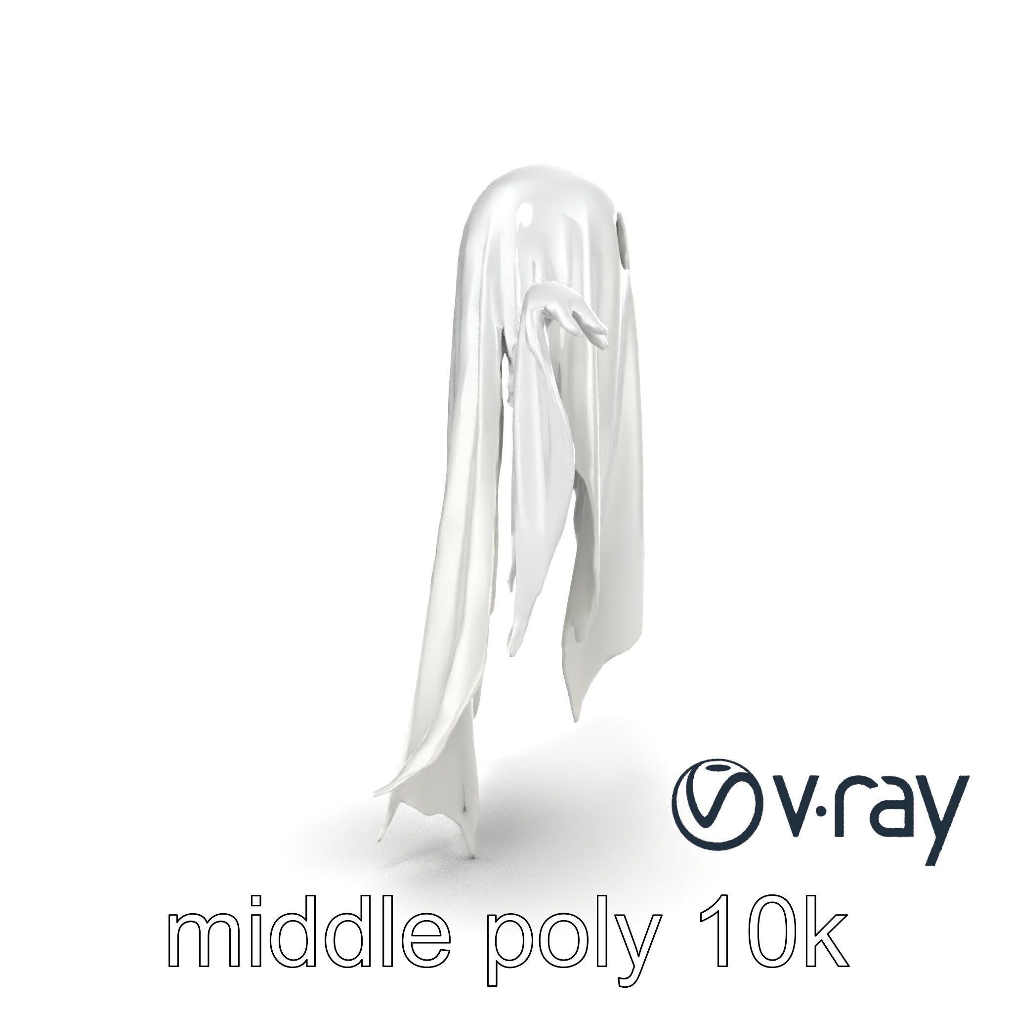 Translucent Ghost Character model pack Low-poly 3D model_28