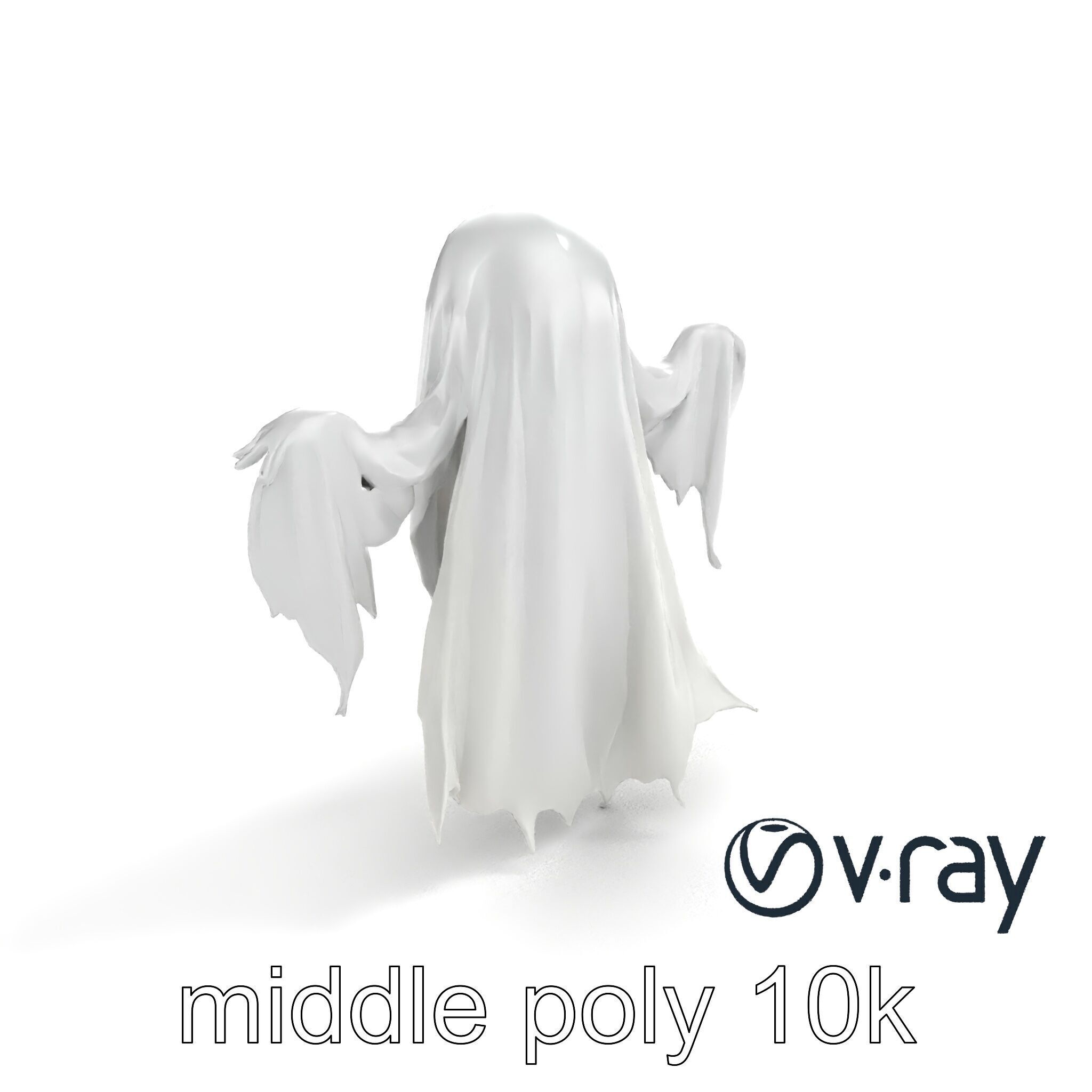 Translucent Ghost Character model pack Low-poly 3D model_4