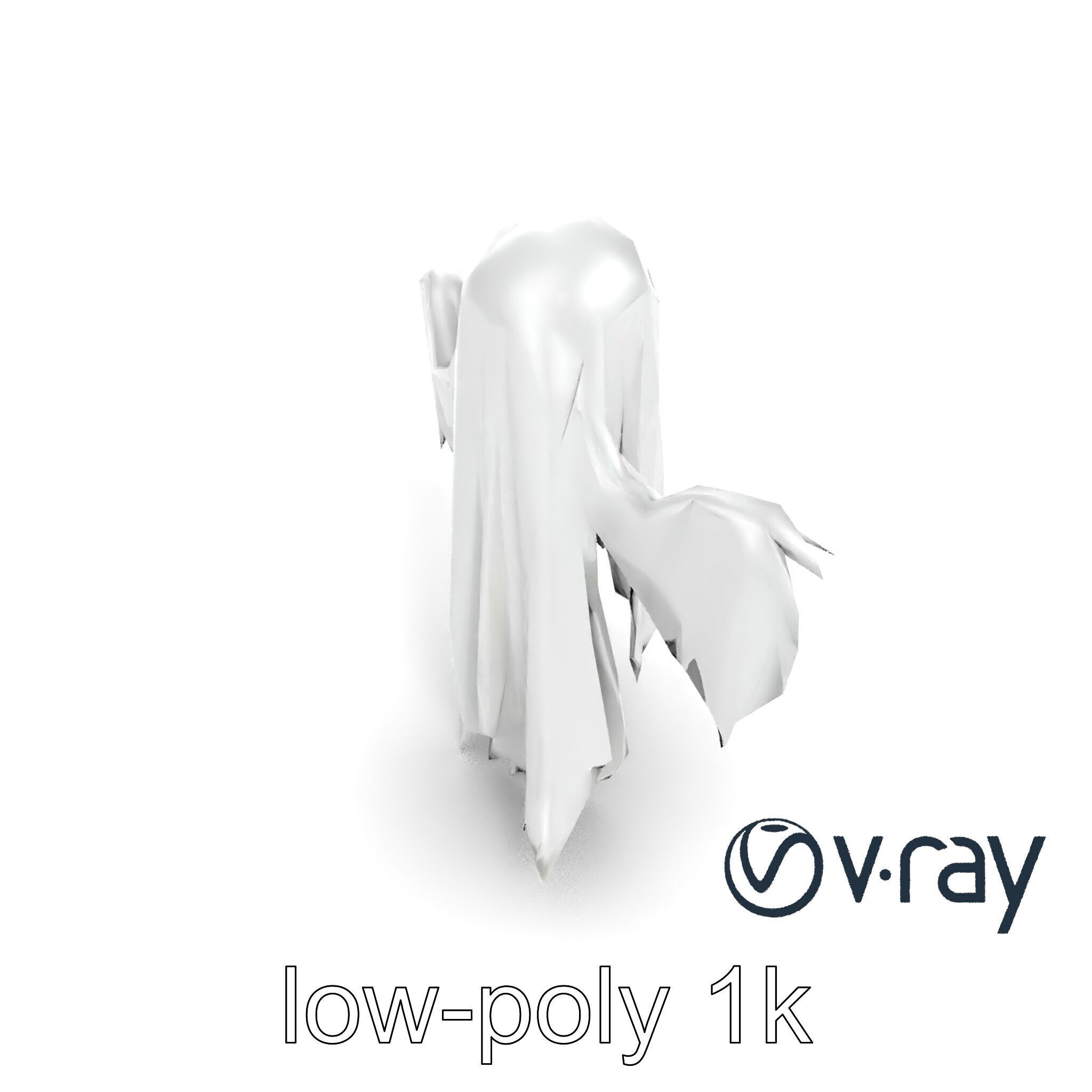 Translucent Ghost Character model pack Low-poly 3D model_8