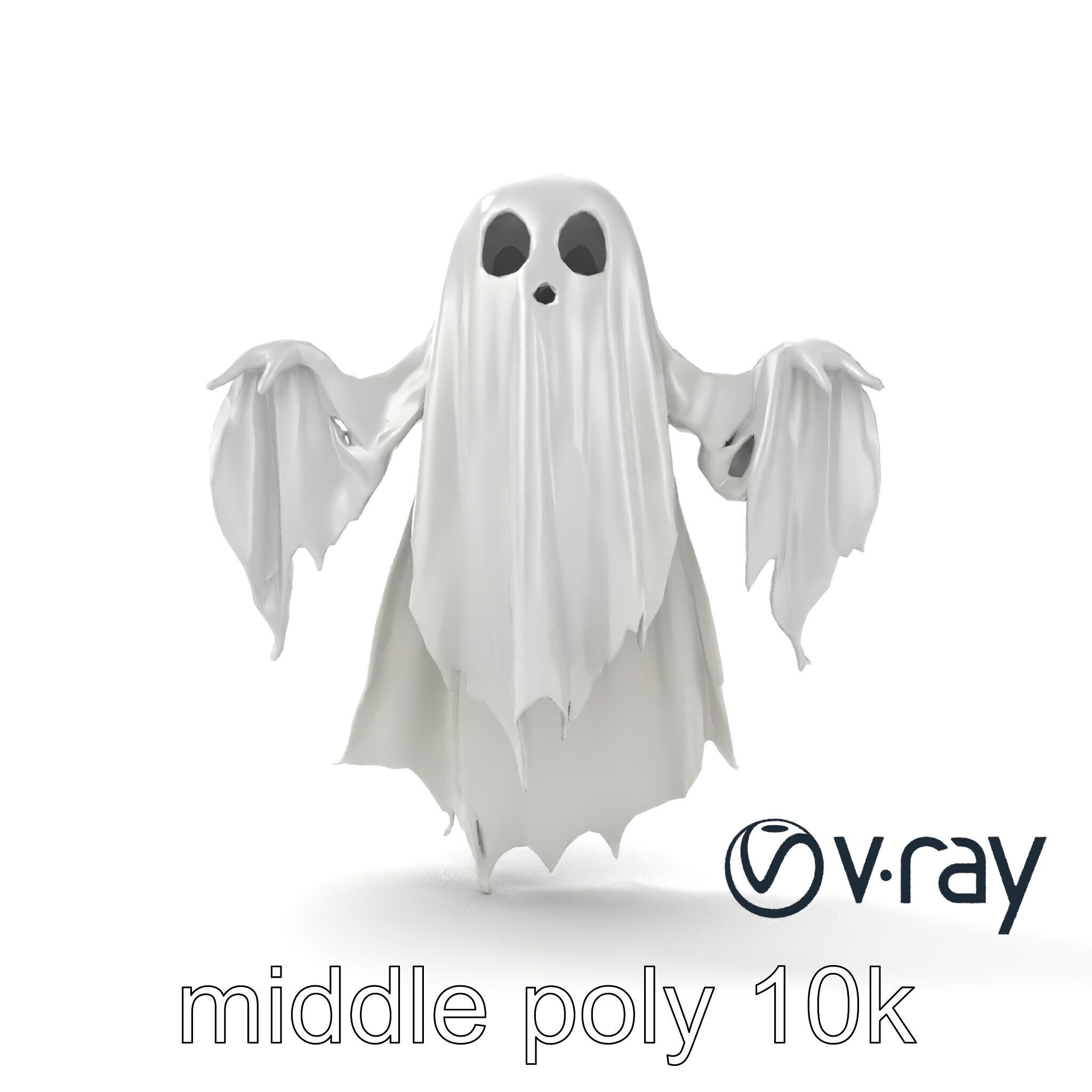 Translucent Ghost Character model pack Low-poly 3D model_26