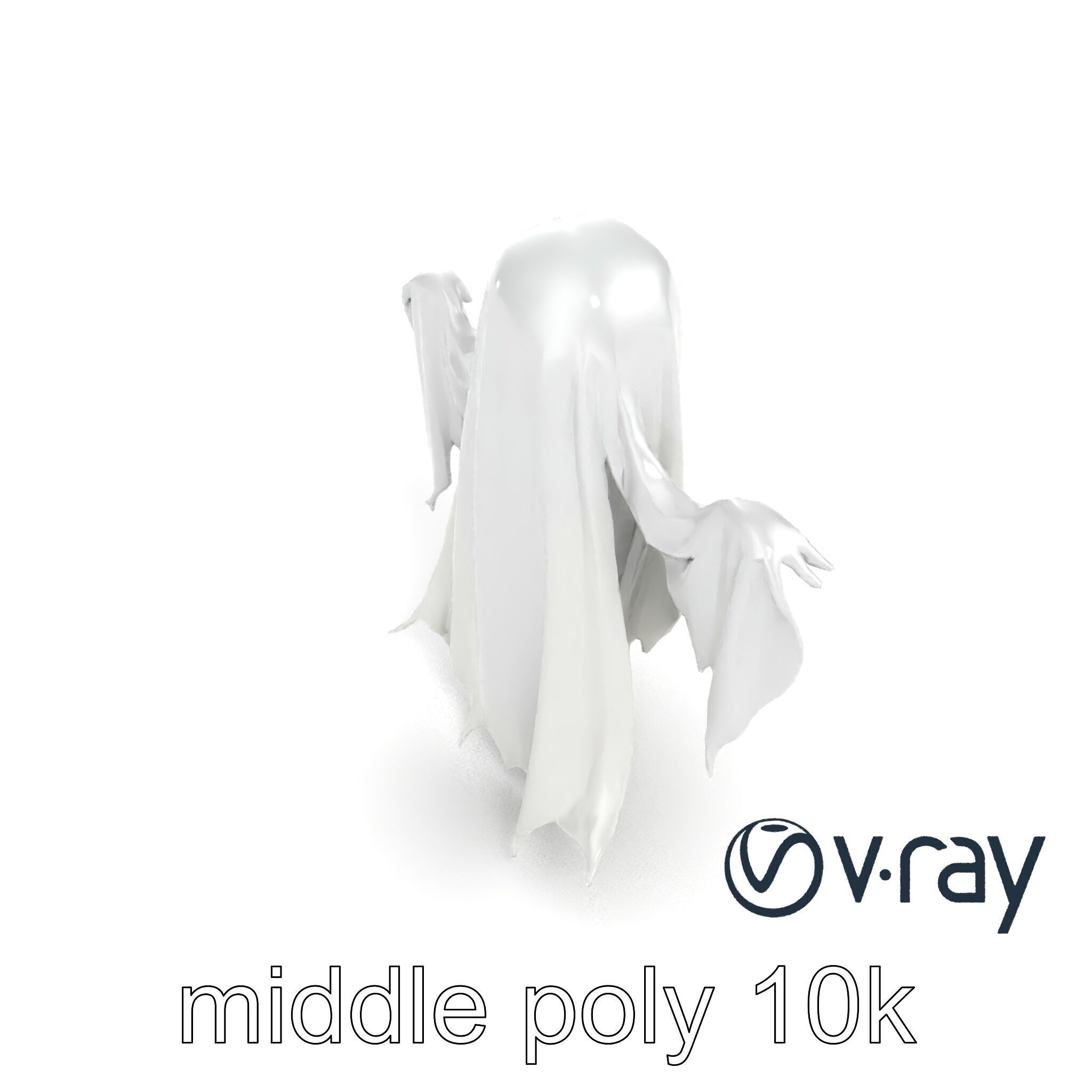 Translucent Ghost Character model pack Low-poly 3D model_7
