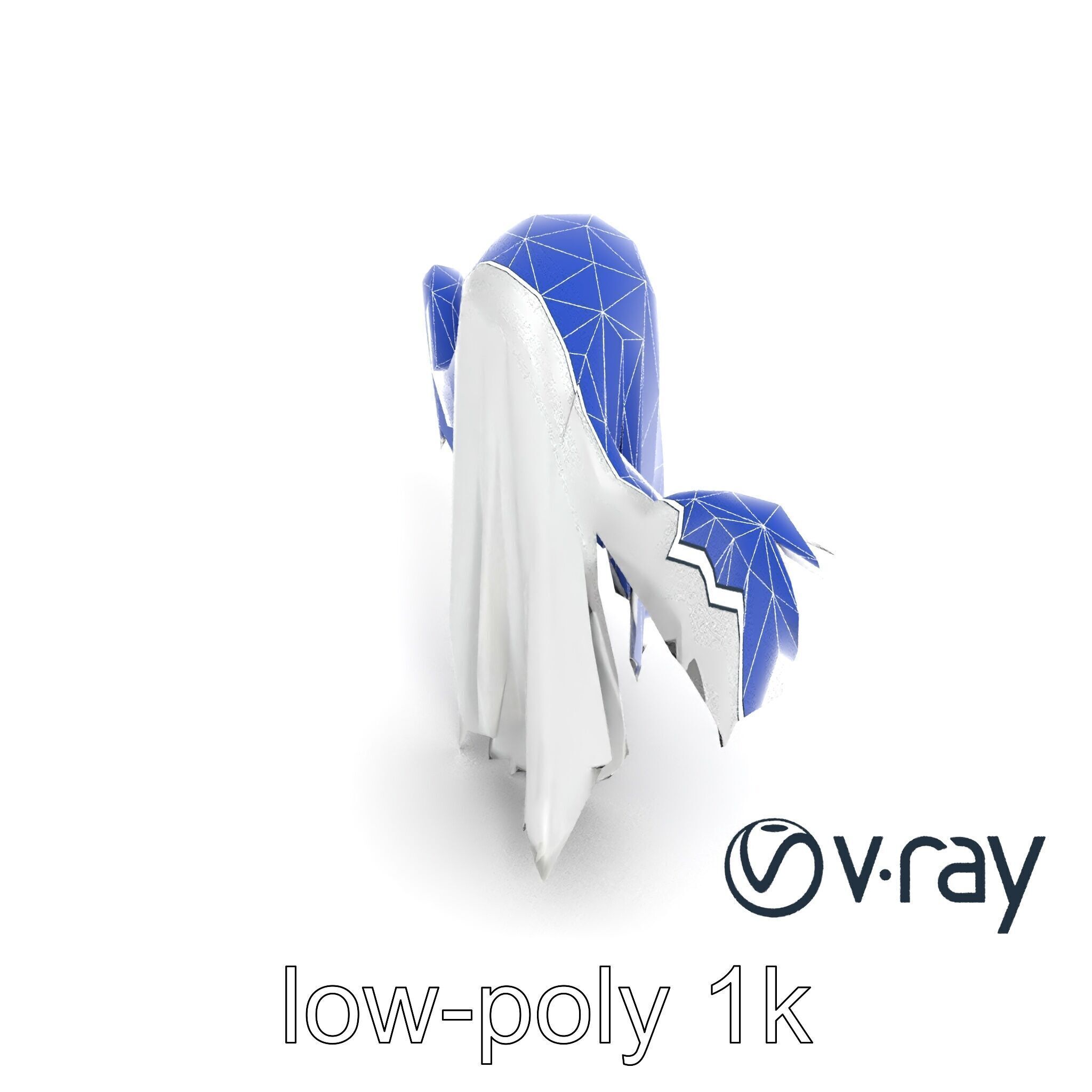 Translucent Ghost Character model pack Low-poly 3D model_15