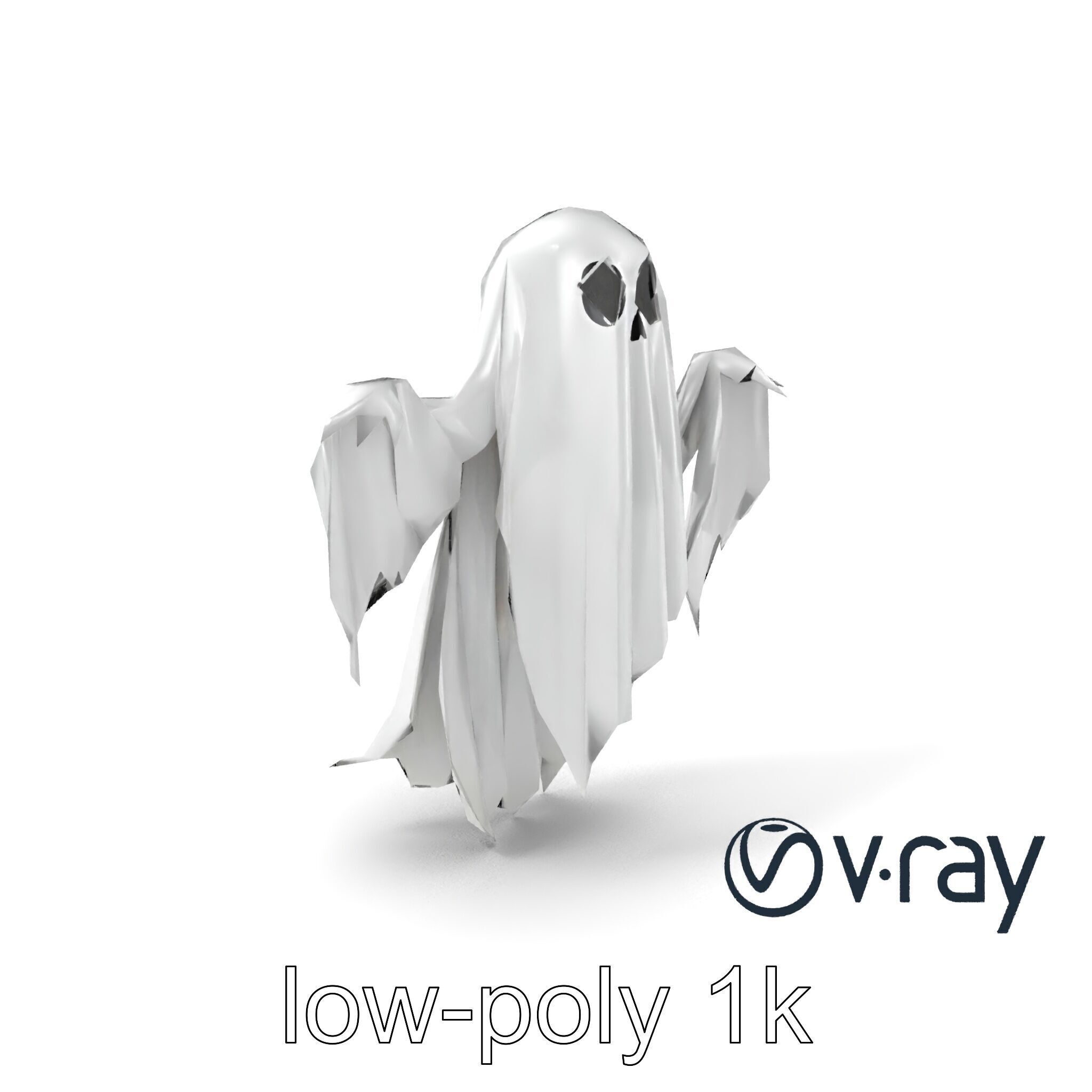 Translucent Ghost Character model pack Low-poly 3D model_2