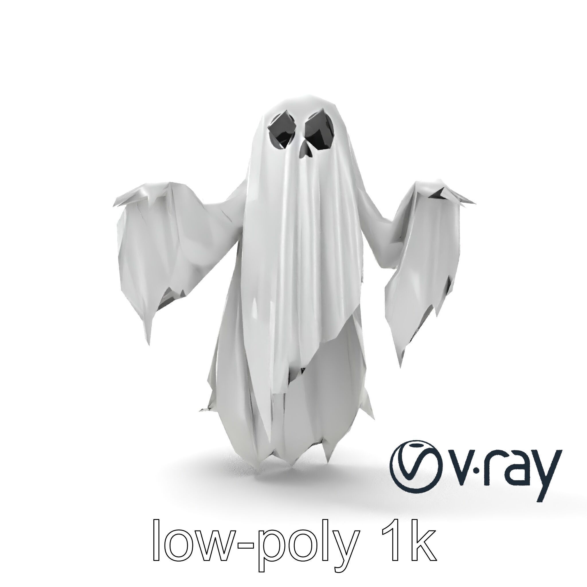 Translucent Ghost Character model pack Low-poly 3D model_10