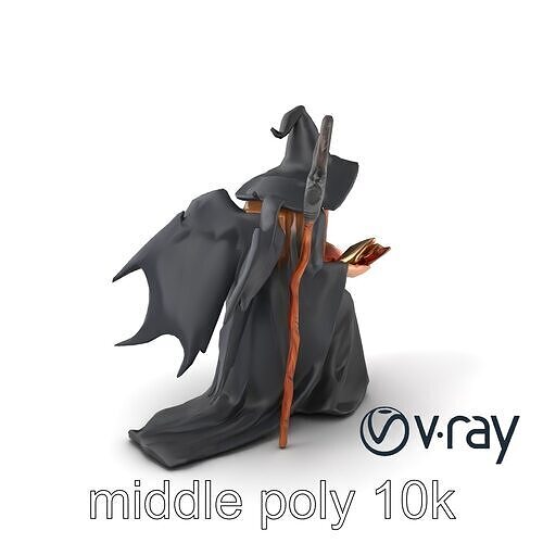 Mystical Witch Character model pack Low-poly 3D model