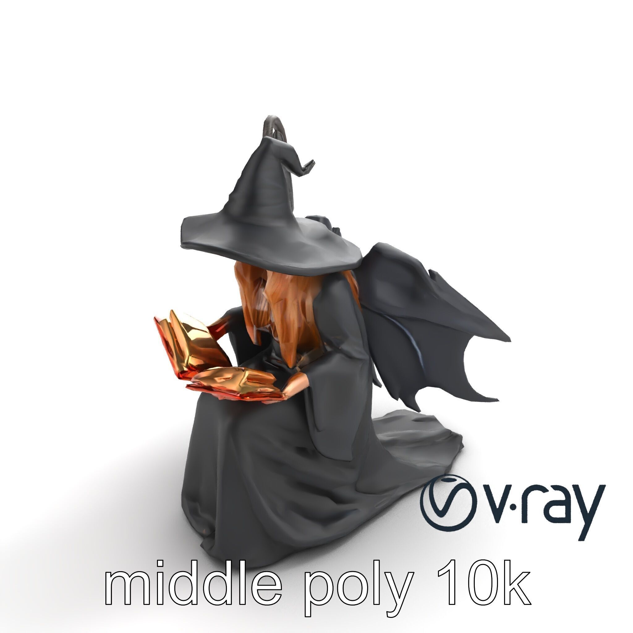 Mystical Witch Character model pack Low-poly 3D model_4