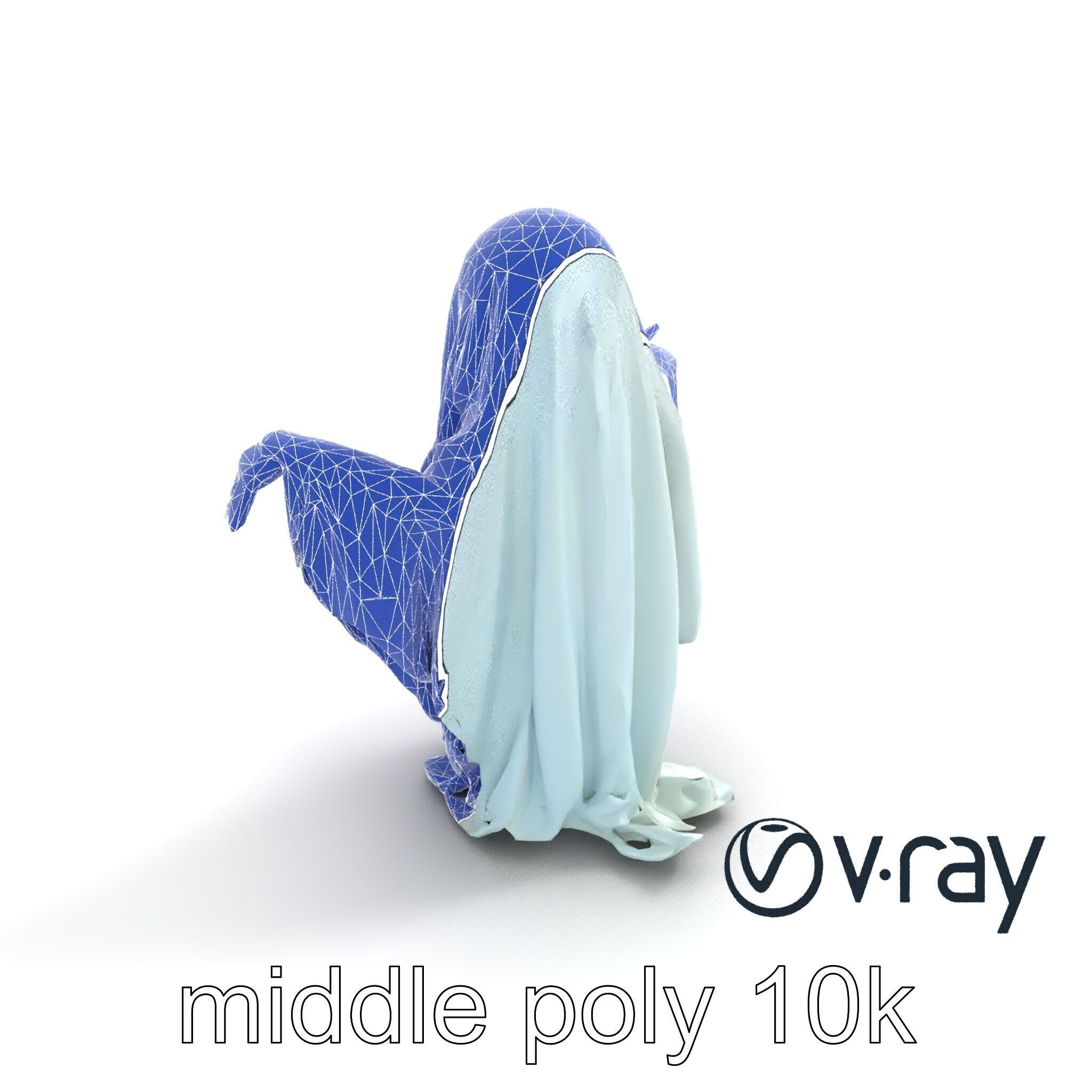 Ghost with Glowing Aura and Tattered Sheet model pack Low-poly 3D model_29