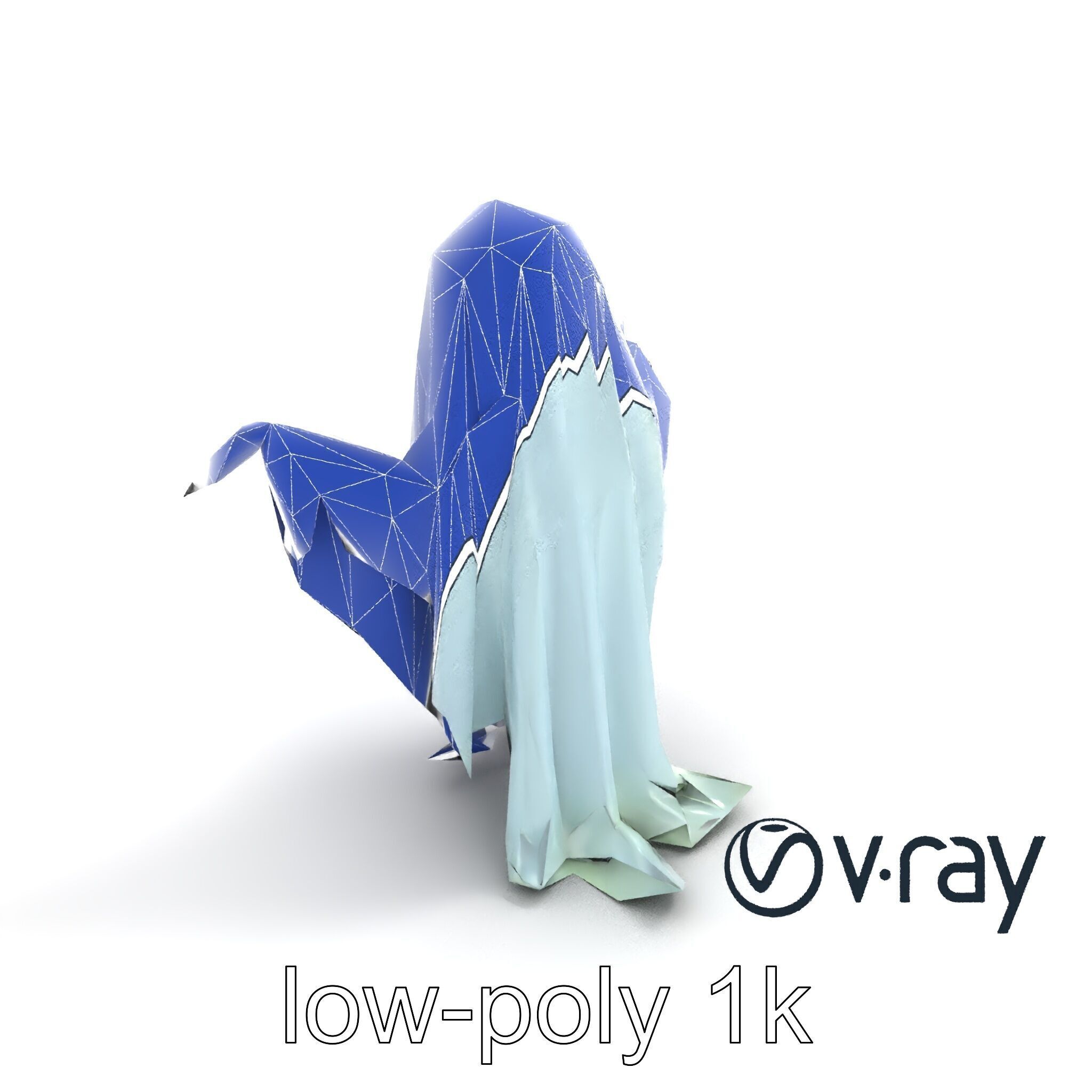 Ghost with Glowing Aura and Tattered Sheet model pack Low-poly 3D model_14