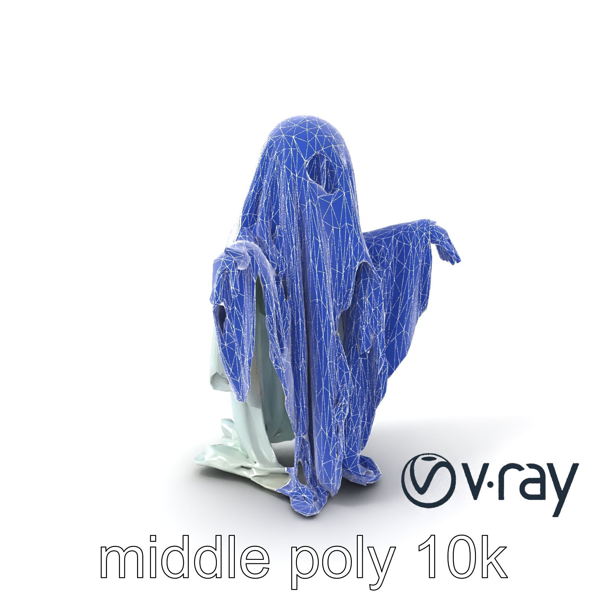 Ghost with Glowing Aura and Tattered Sheet model pack Low-poly 3D model_16