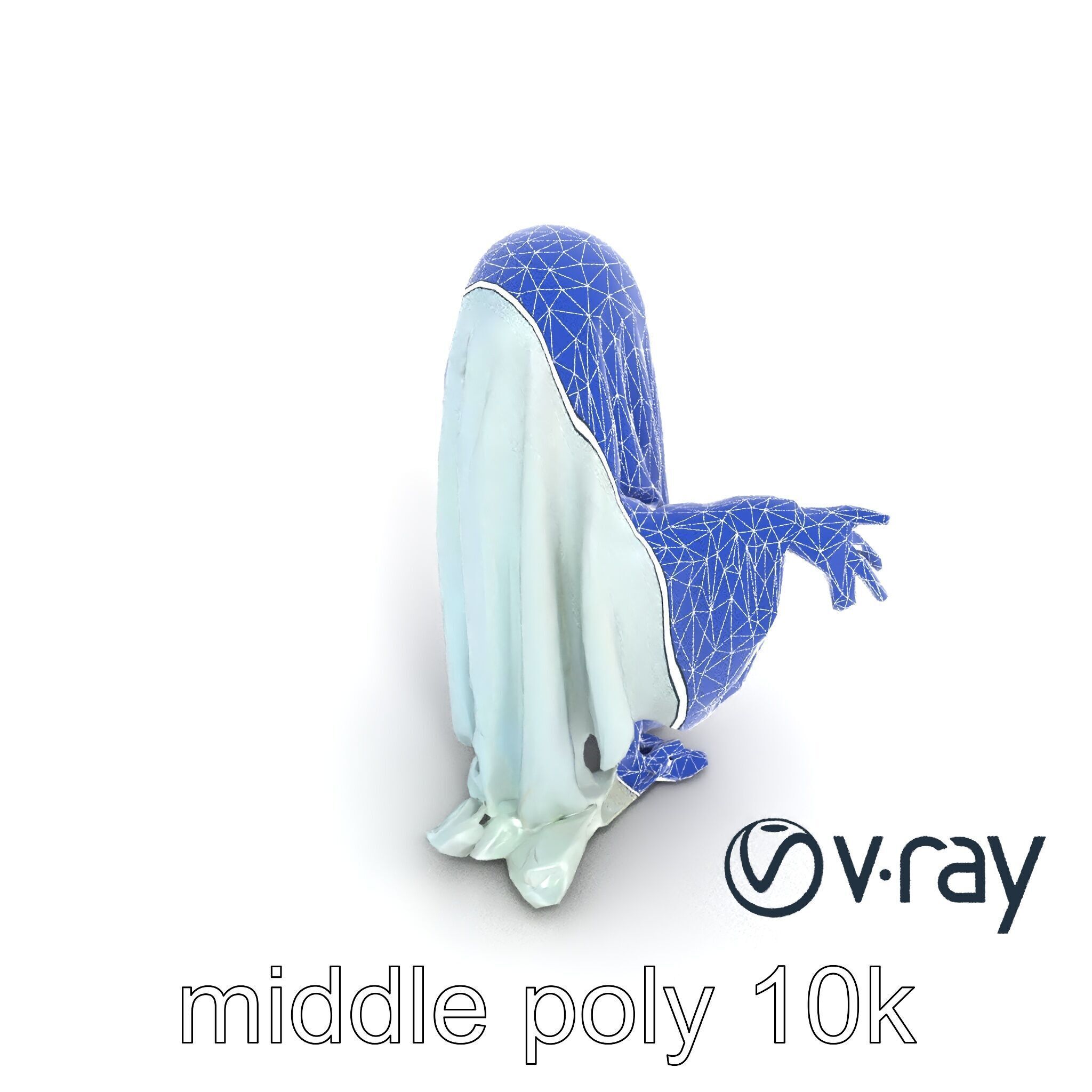 Ghost with Glowing Aura and Tattered Sheet model pack Low-poly 3D model_28