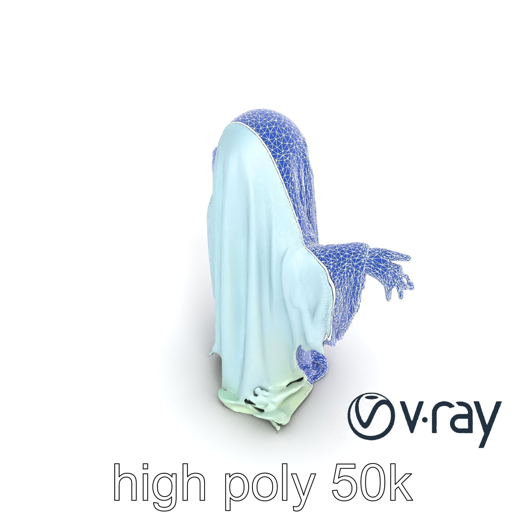 Ghost with Glowing Aura and Tattered Sheet model pack Low-poly 3D model_25