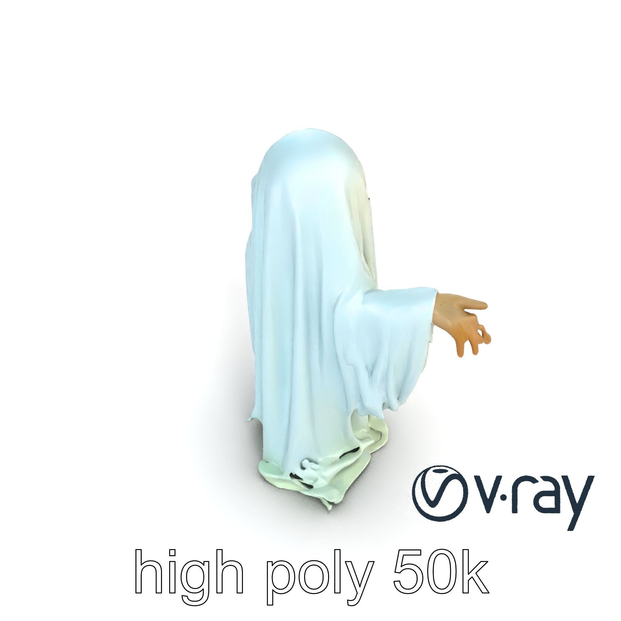 Ghost with Glowing Aura and Tattered Sheet model pack Low-poly 3D model_18