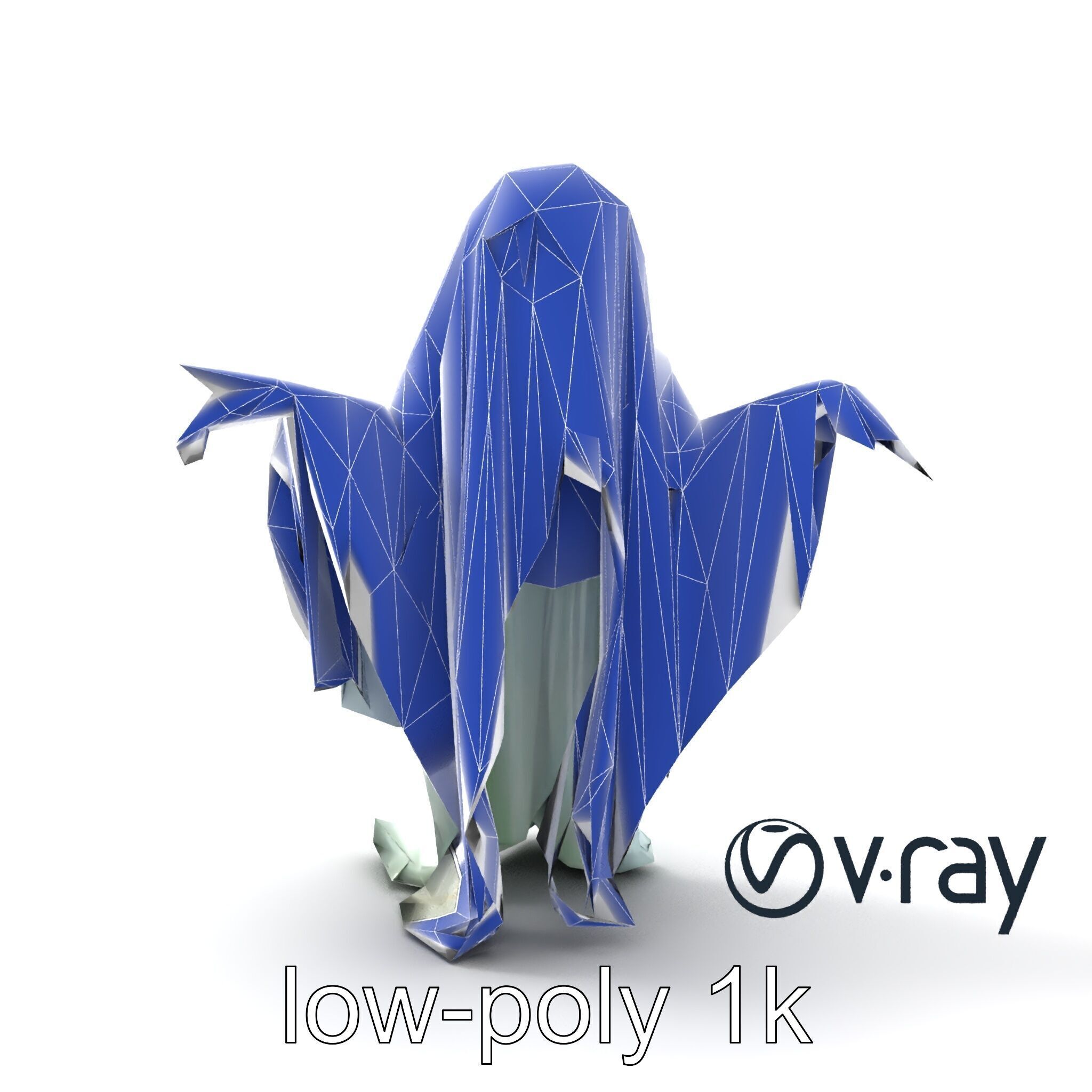 Ghost with Glowing Aura and Tattered Sheet model pack Low-poly 3D model_23
