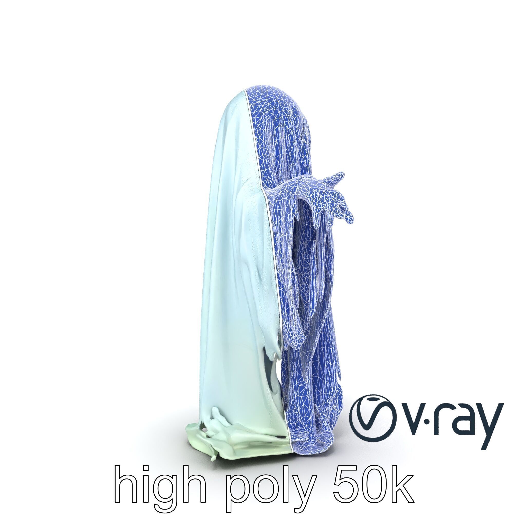 Ghost with Glowing Aura and Tattered Sheet model pack Low-poly 3D model_26