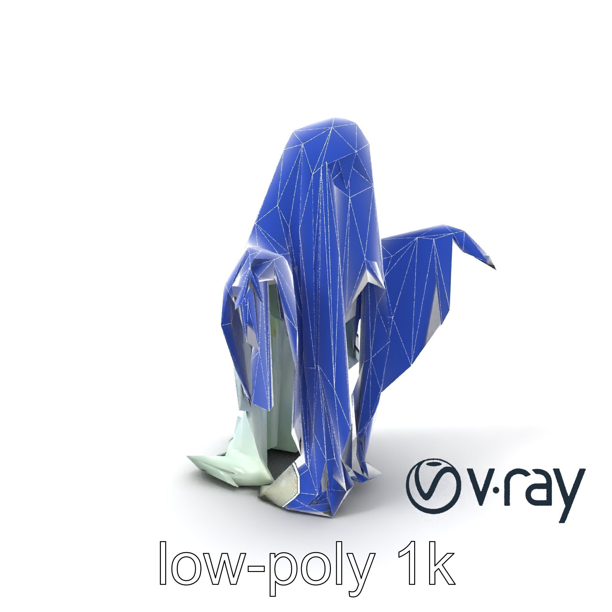 Ghost with Glowing Aura and Tattered Sheet model pack Low-poly 3D model_5