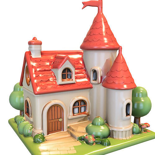 Fantasy Cartoon Castle  Stylized 3D model 5