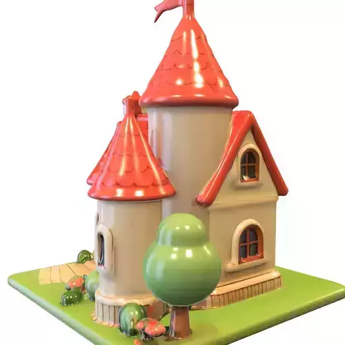 Fantasy Cartoon Castle Stylized 3D model