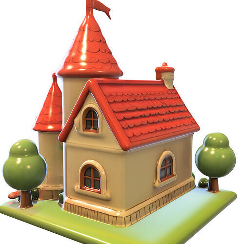 Fantasy Cartoon Castle  Stylized 3D model 2