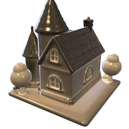 Fantasy Cartoon Castle  Stylized 3D model 4