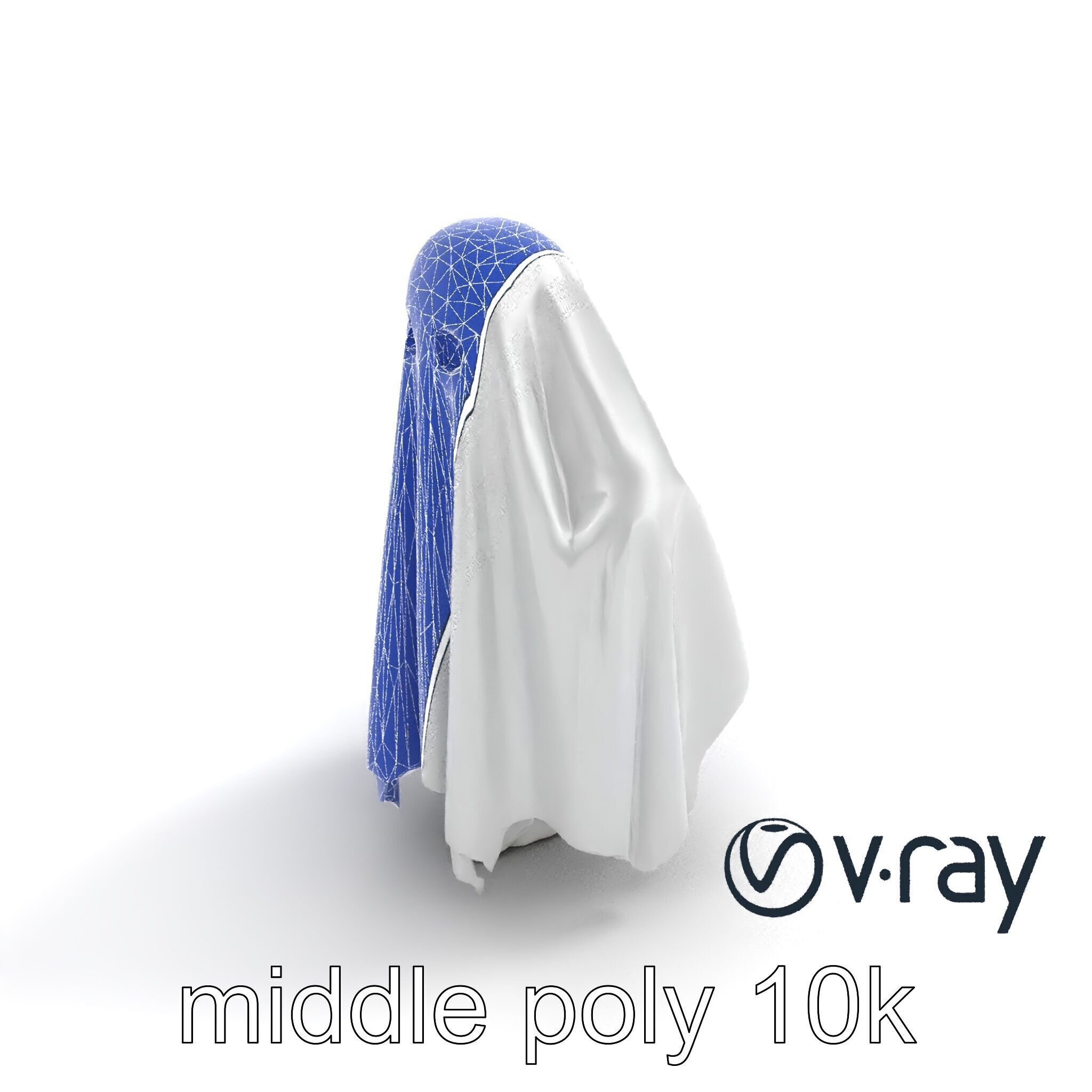 Eerie Ghost with Flowing Sheet model pack Low-poly 3D model_10