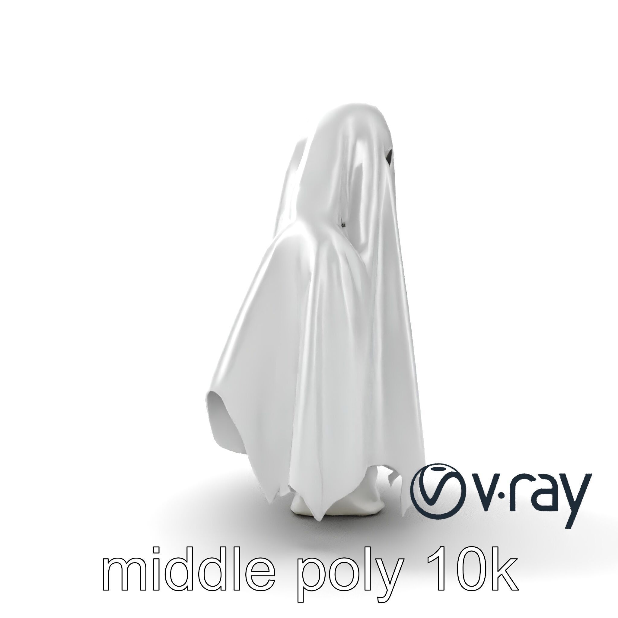 Eerie Ghost with Flowing Sheet model pack Low-poly 3D model_13