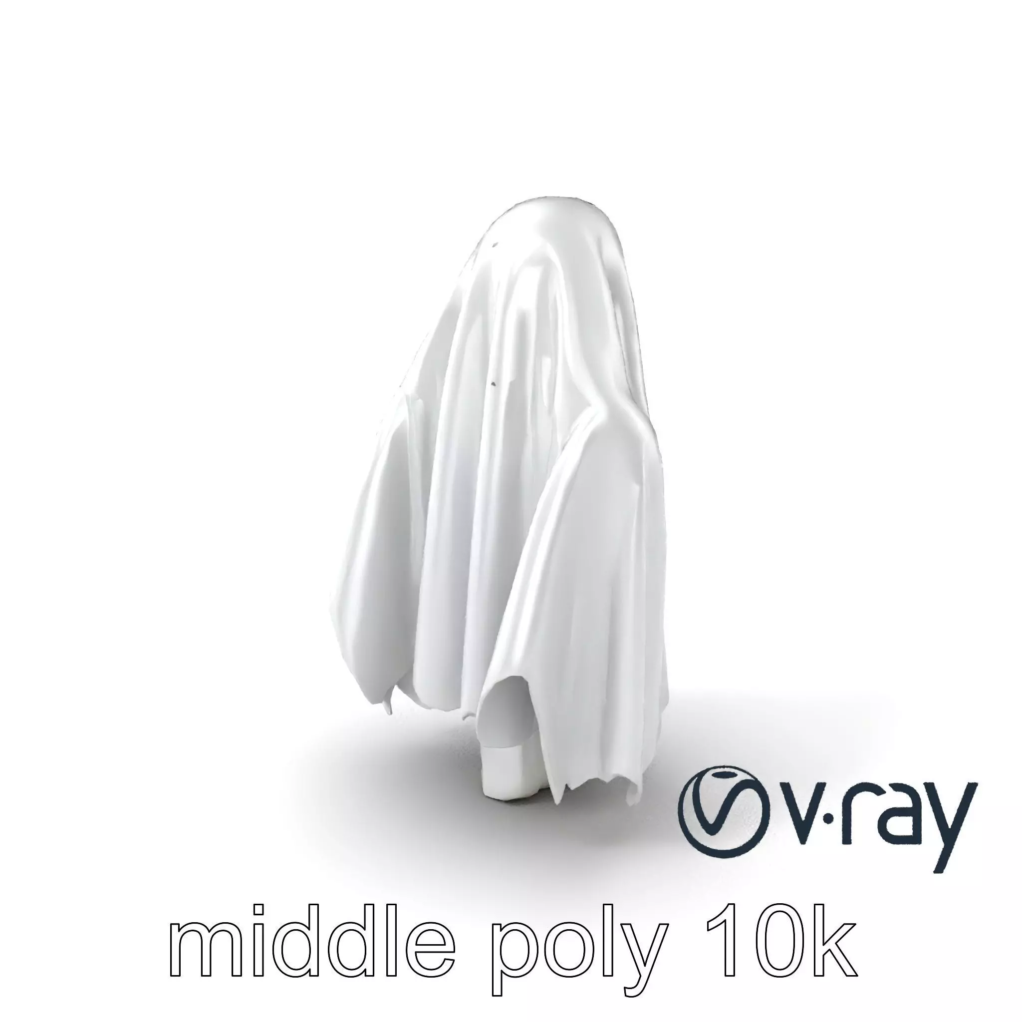 Eerie Ghost with Flowing Sheet model pack Low-poly 3D model_0