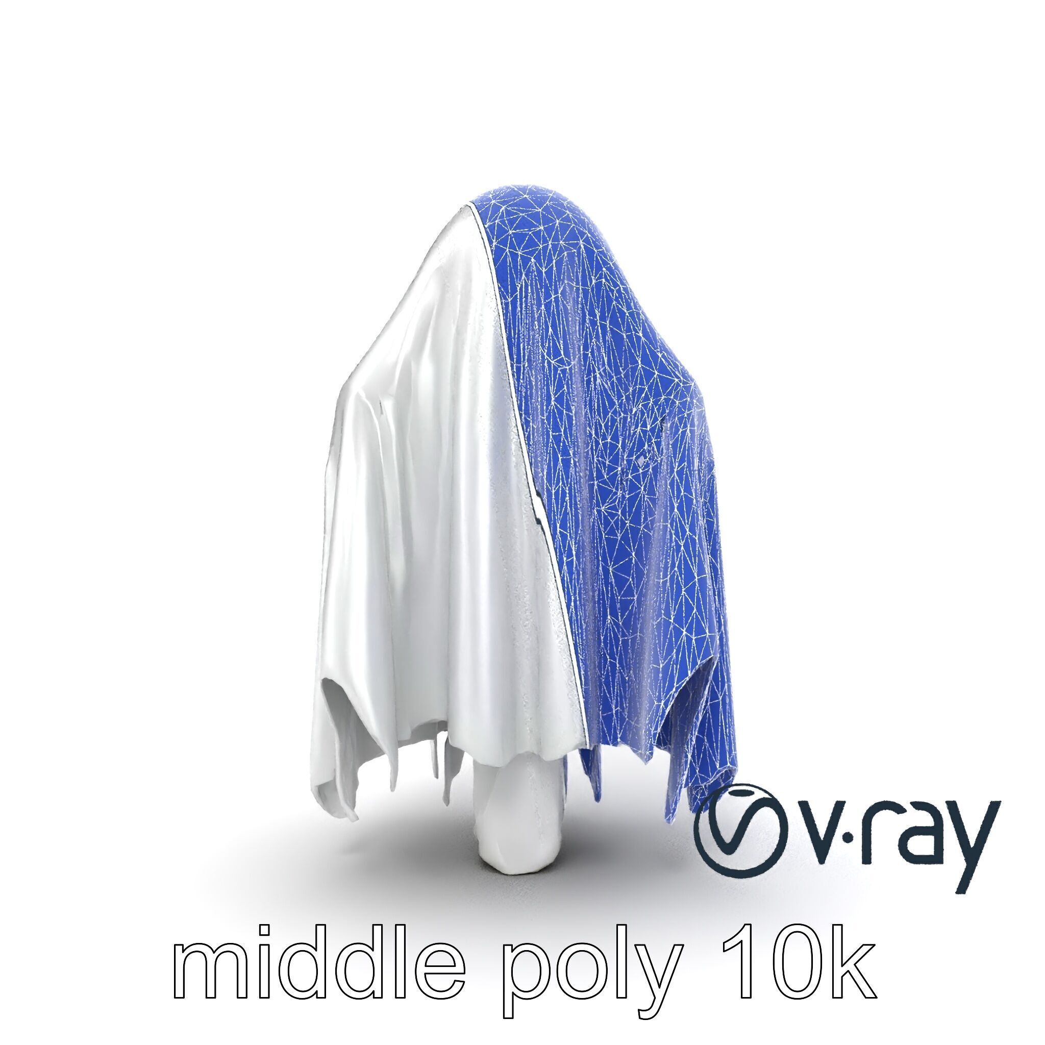 Eerie Ghost with Flowing Sheet model pack Low-poly 3D model_11