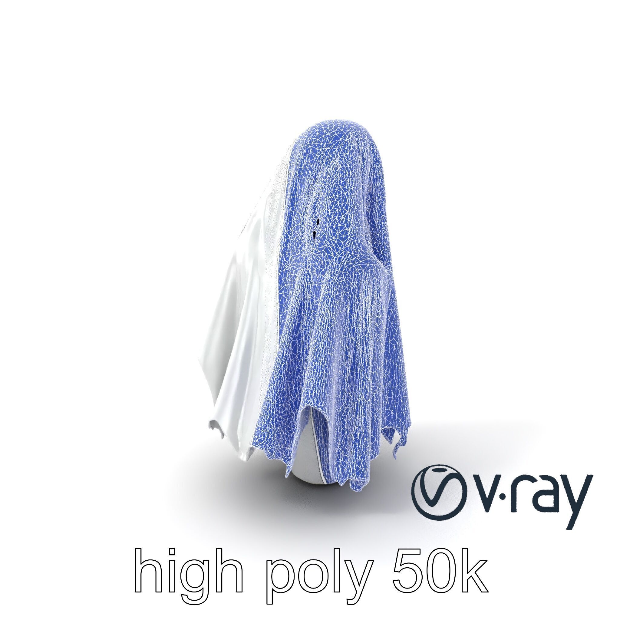 Eerie Ghost with Flowing Sheet model pack Low-poly 3D model_30