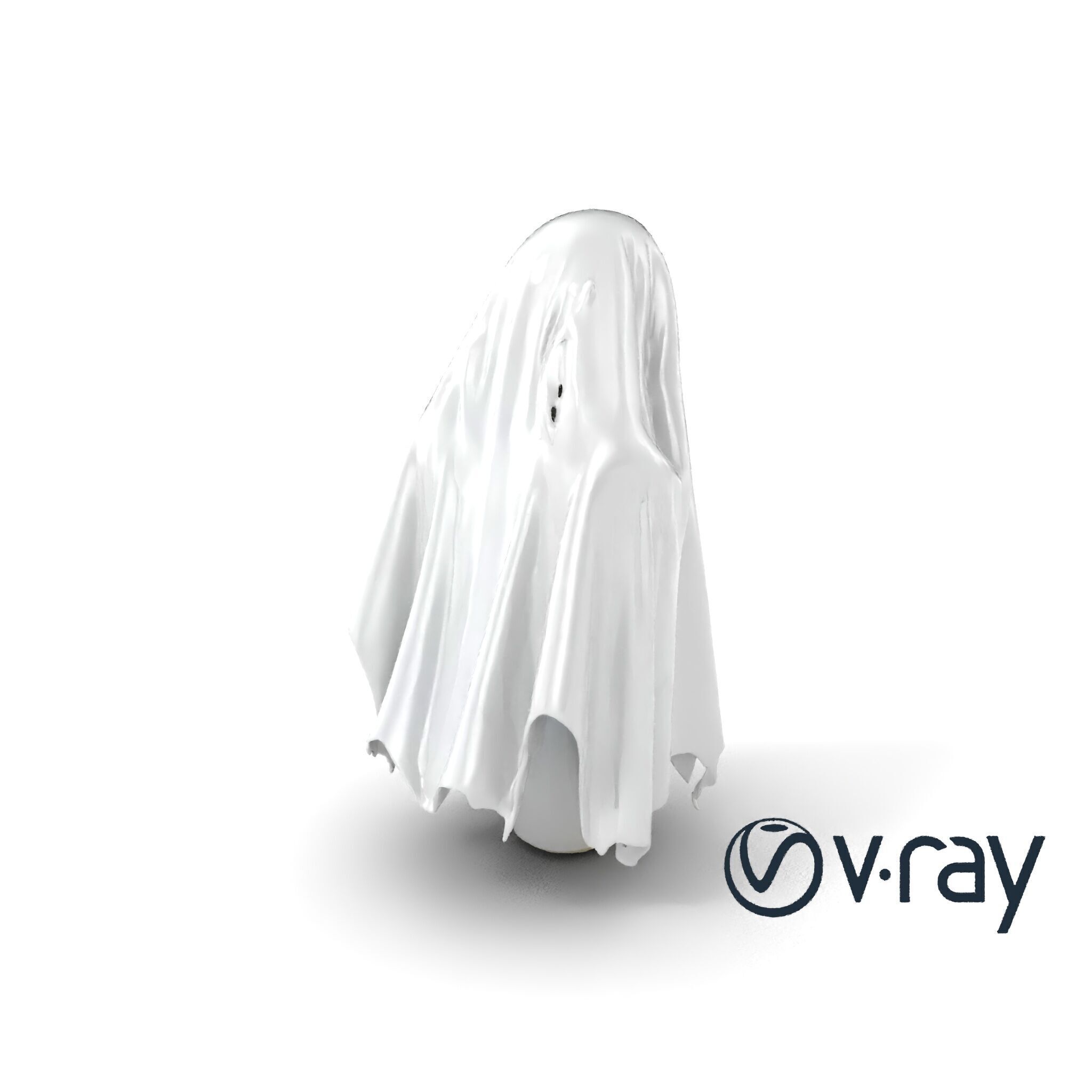Eerie Ghost with Flowing Sheet model pack Low-poly 3D model_6