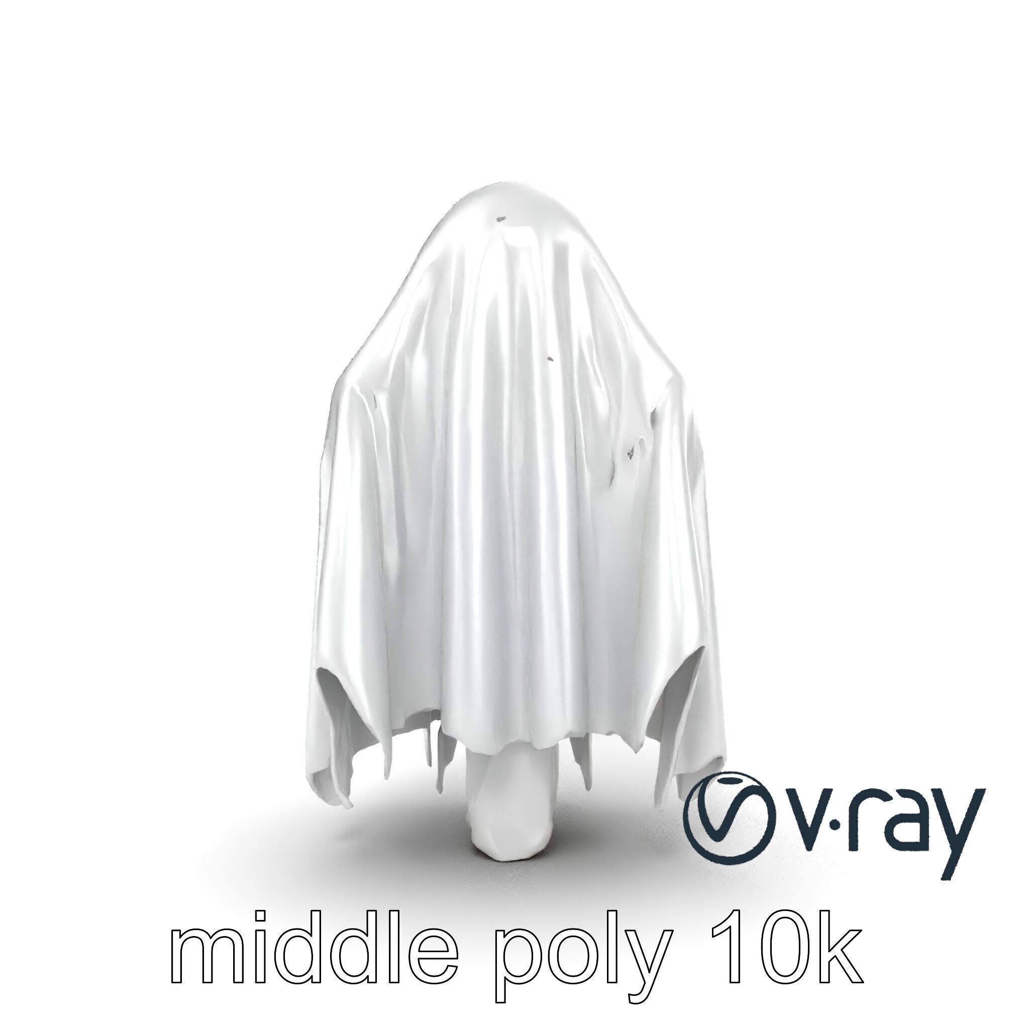 Eerie Ghost with Flowing Sheet model pack Low-poly 3D model_28
