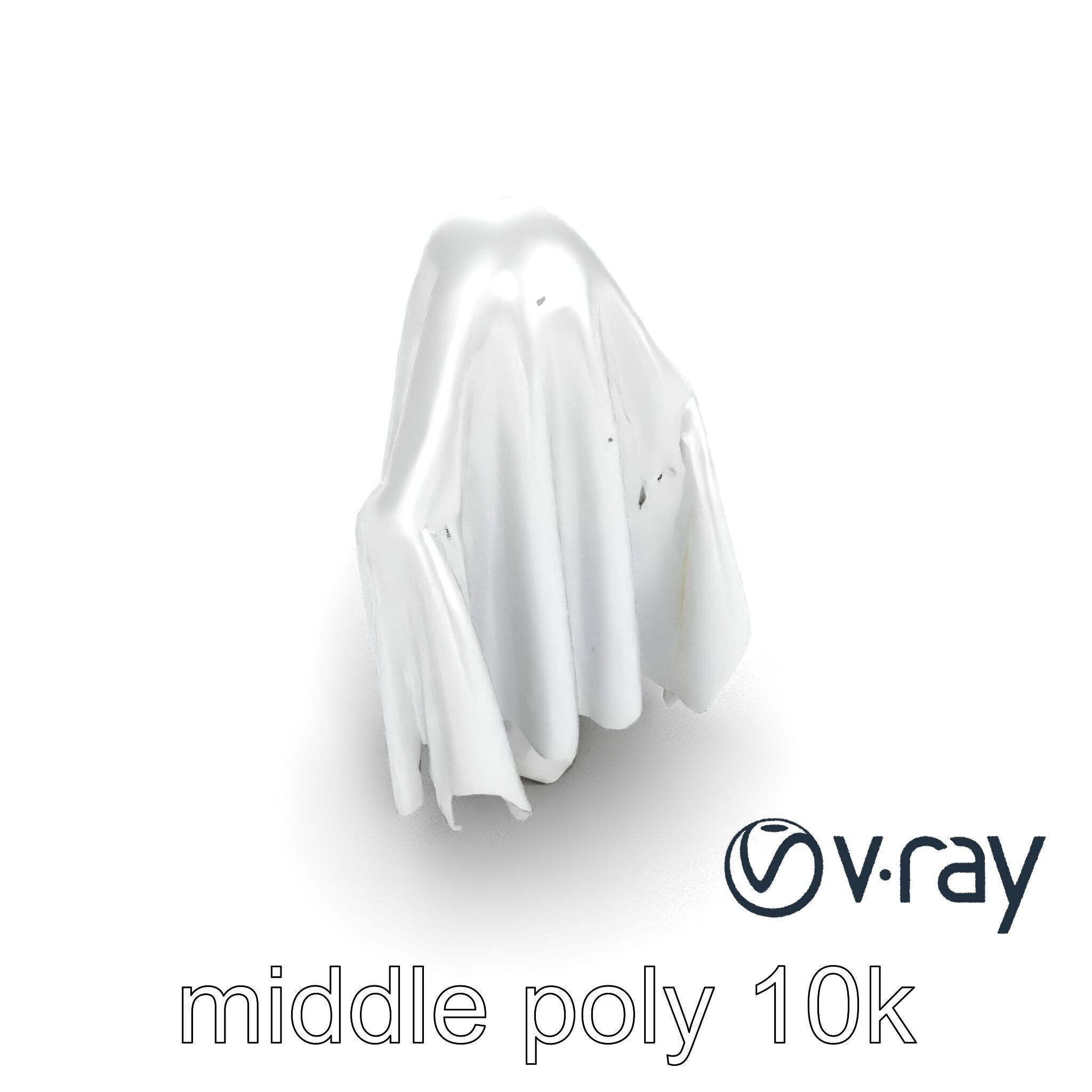 Eerie Ghost with Flowing Sheet model pack Low-poly 3D model_14