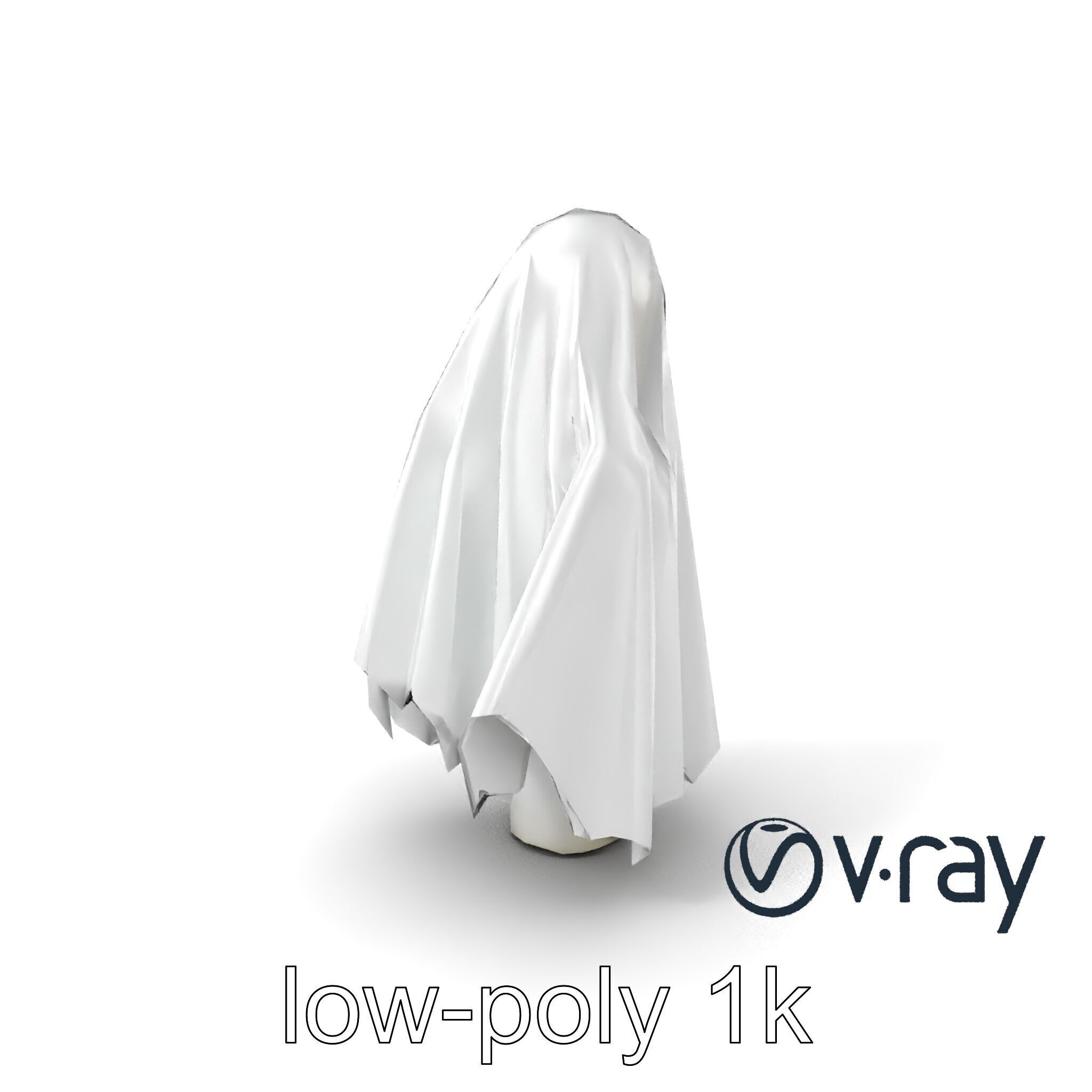 Eerie Ghost with Flowing Sheet model pack Low-poly 3D model_2