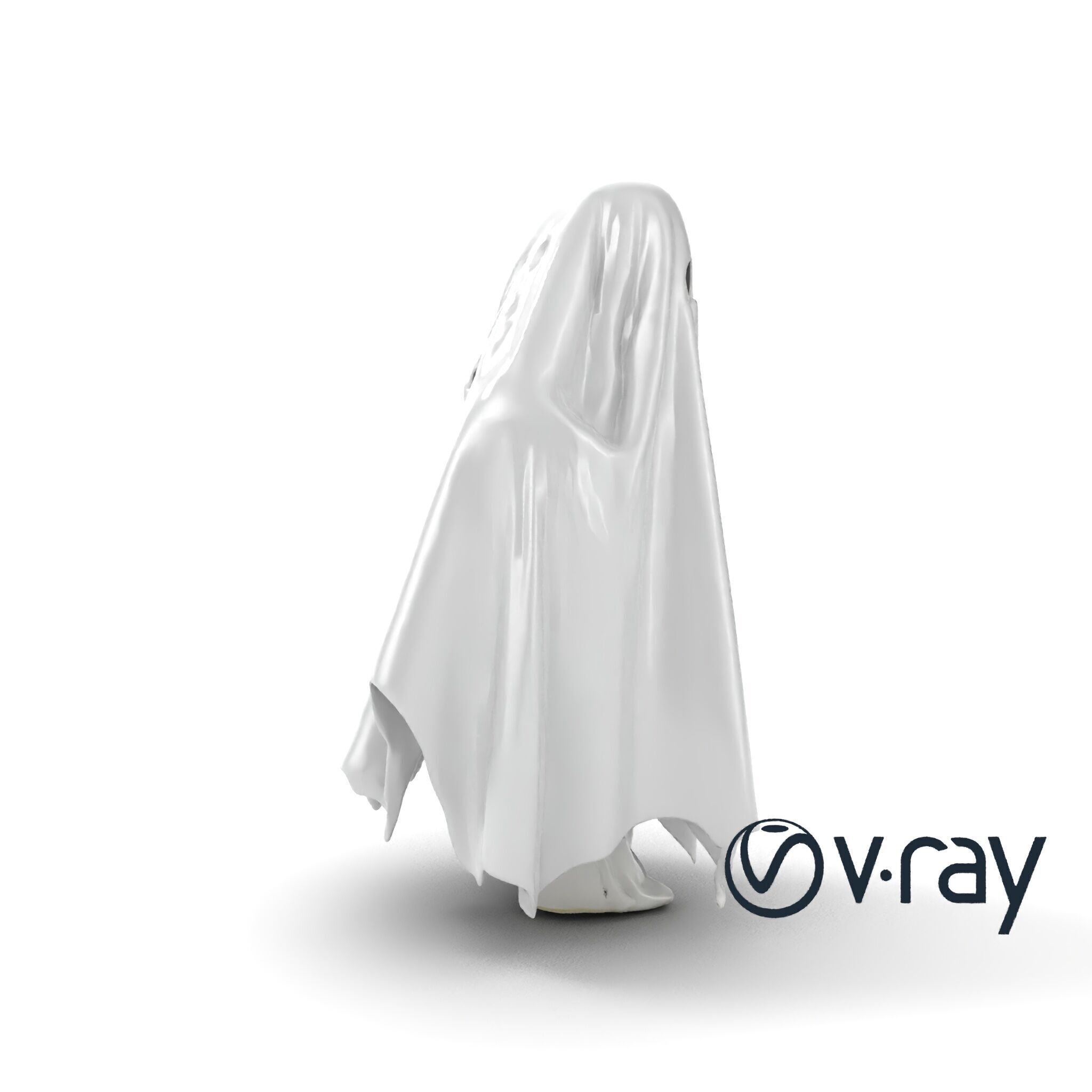 Eerie Ghost with Flowing Sheet model pack Low-poly 3D model_12