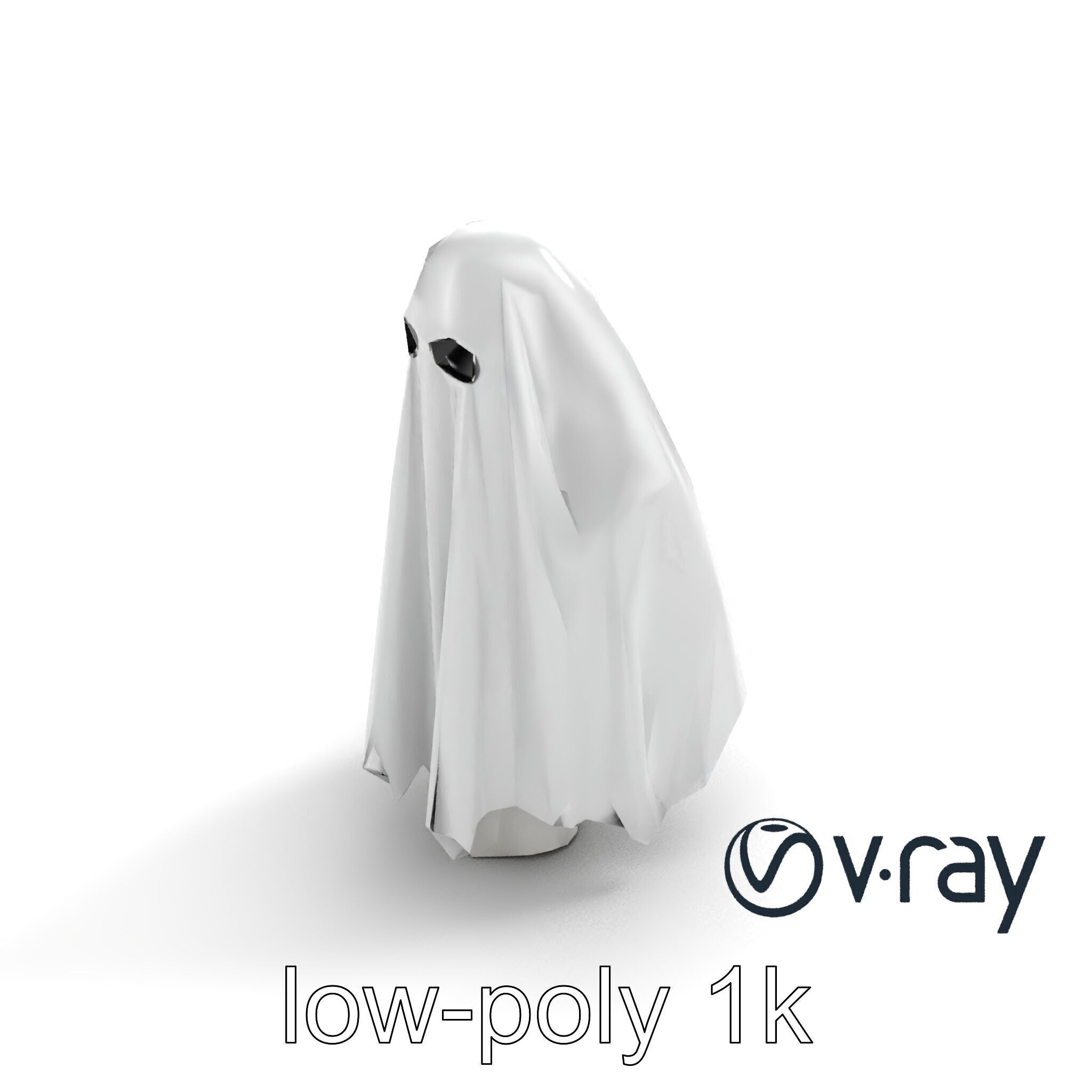 Eerie Ghost with Flowing Sheet model pack Low-poly 3D model_8