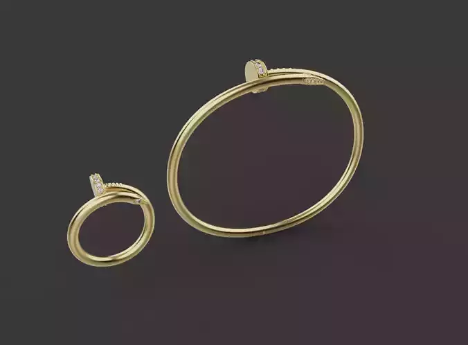 Nail Bracelet and Ring set 67469