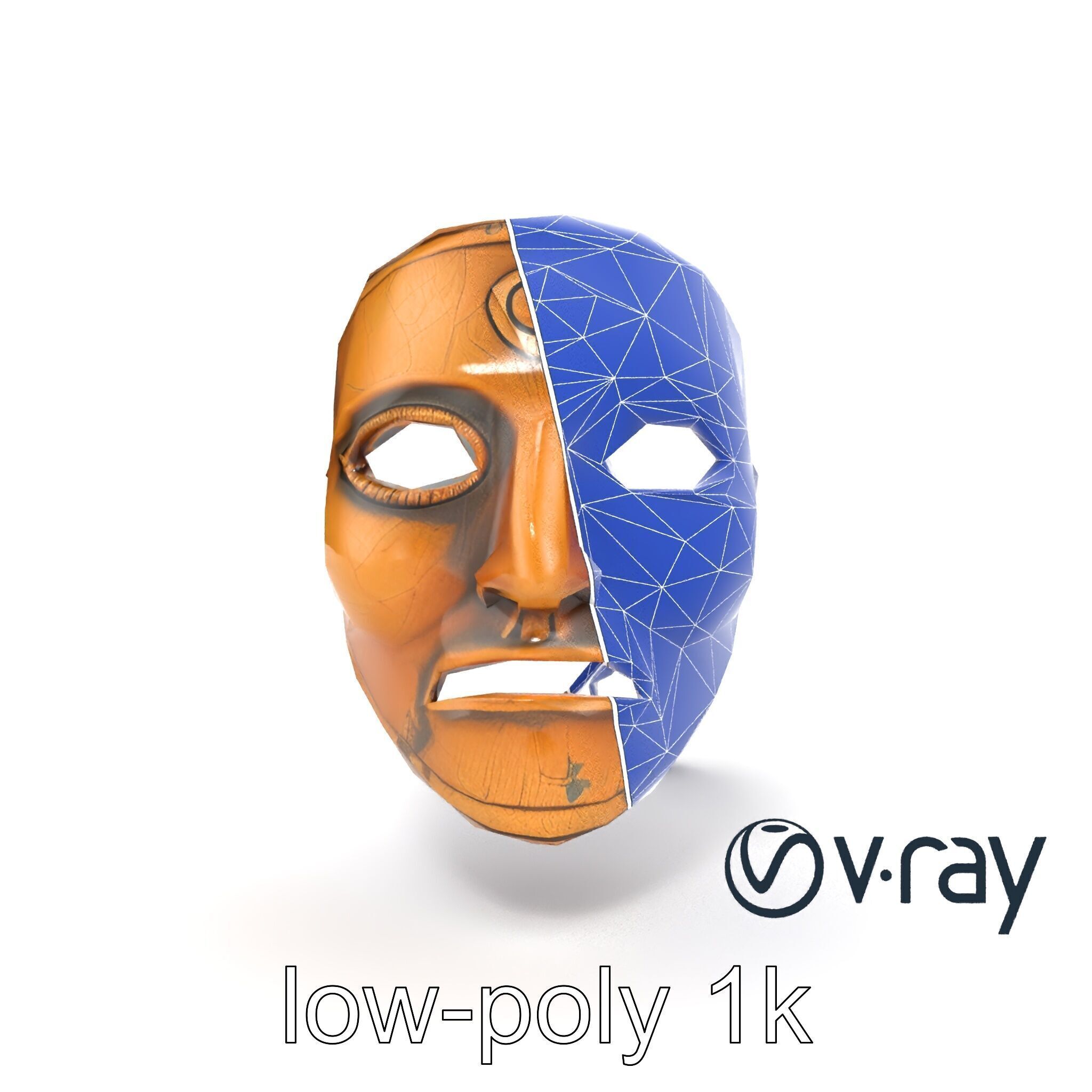 Ceremonial Ritual Mask Natural Design model pack Low-poly 3D model_20