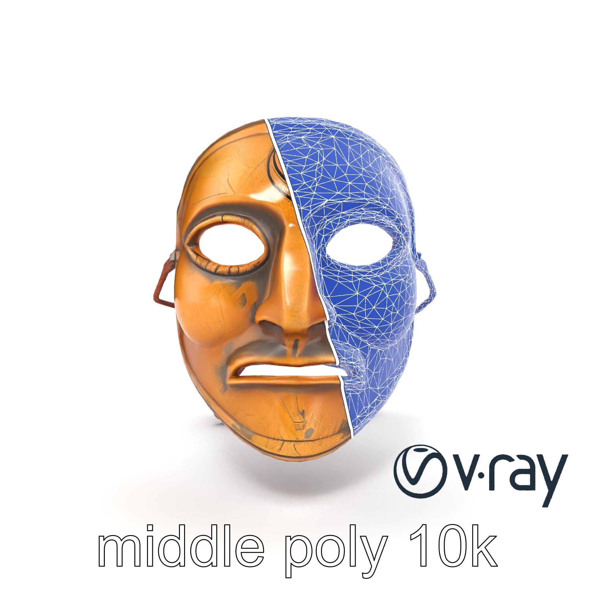 Ceremonial Ritual Mask Natural Design model pack Low-poly 3D model_17