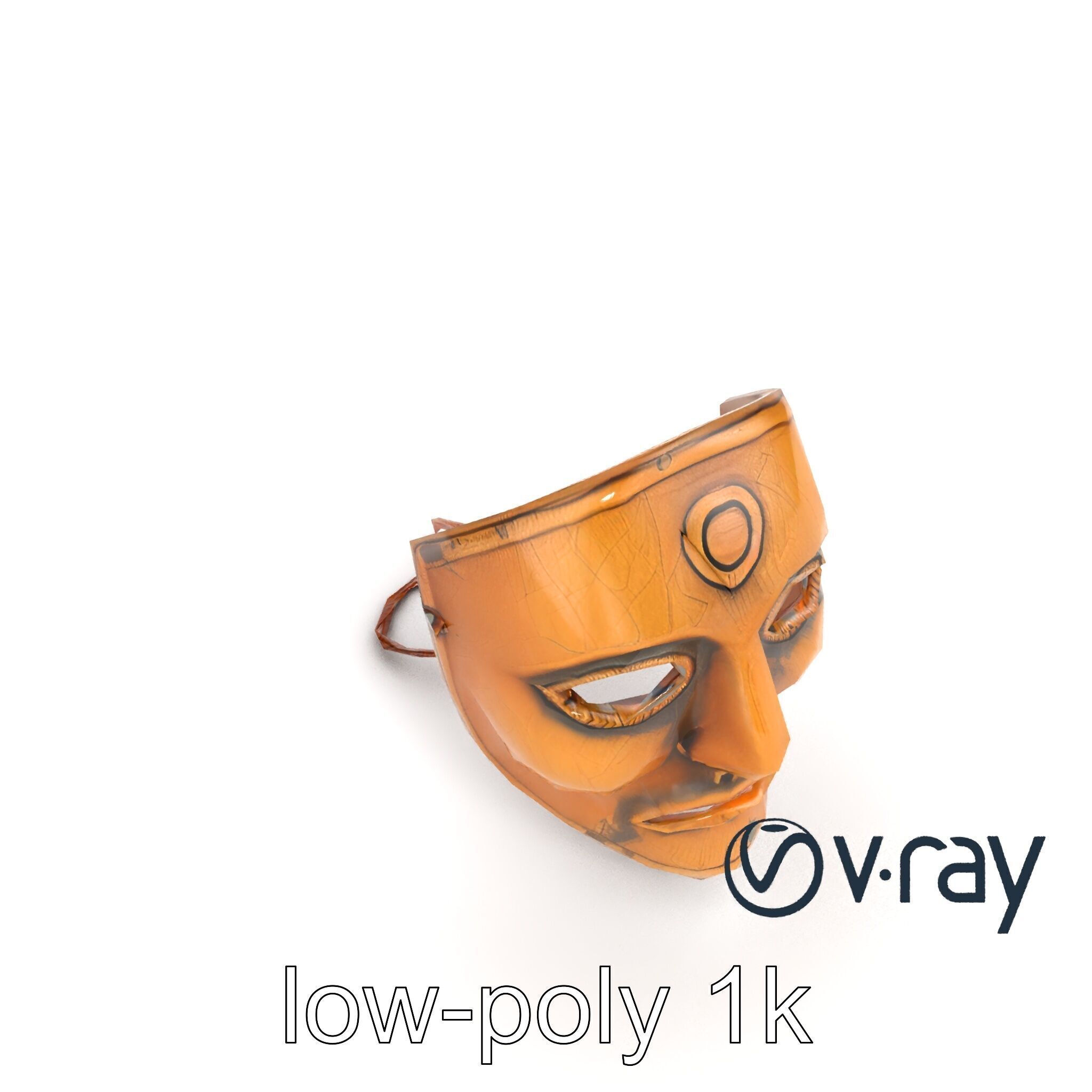Ceremonial Ritual Mask Natural Design model pack Low-poly 3D model_15
