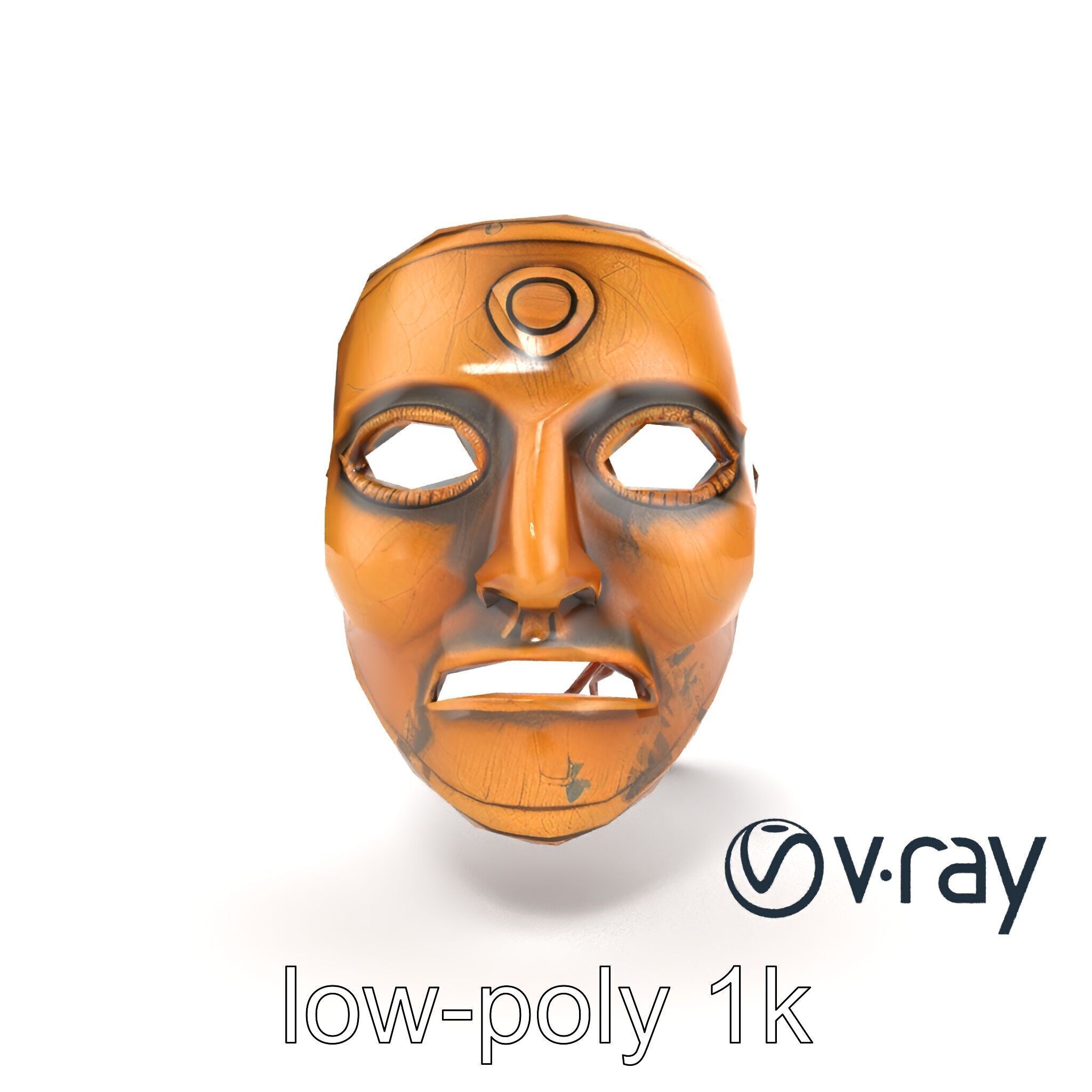 Ceremonial Ritual Mask Natural Design model pack Low-poly 3D model_23