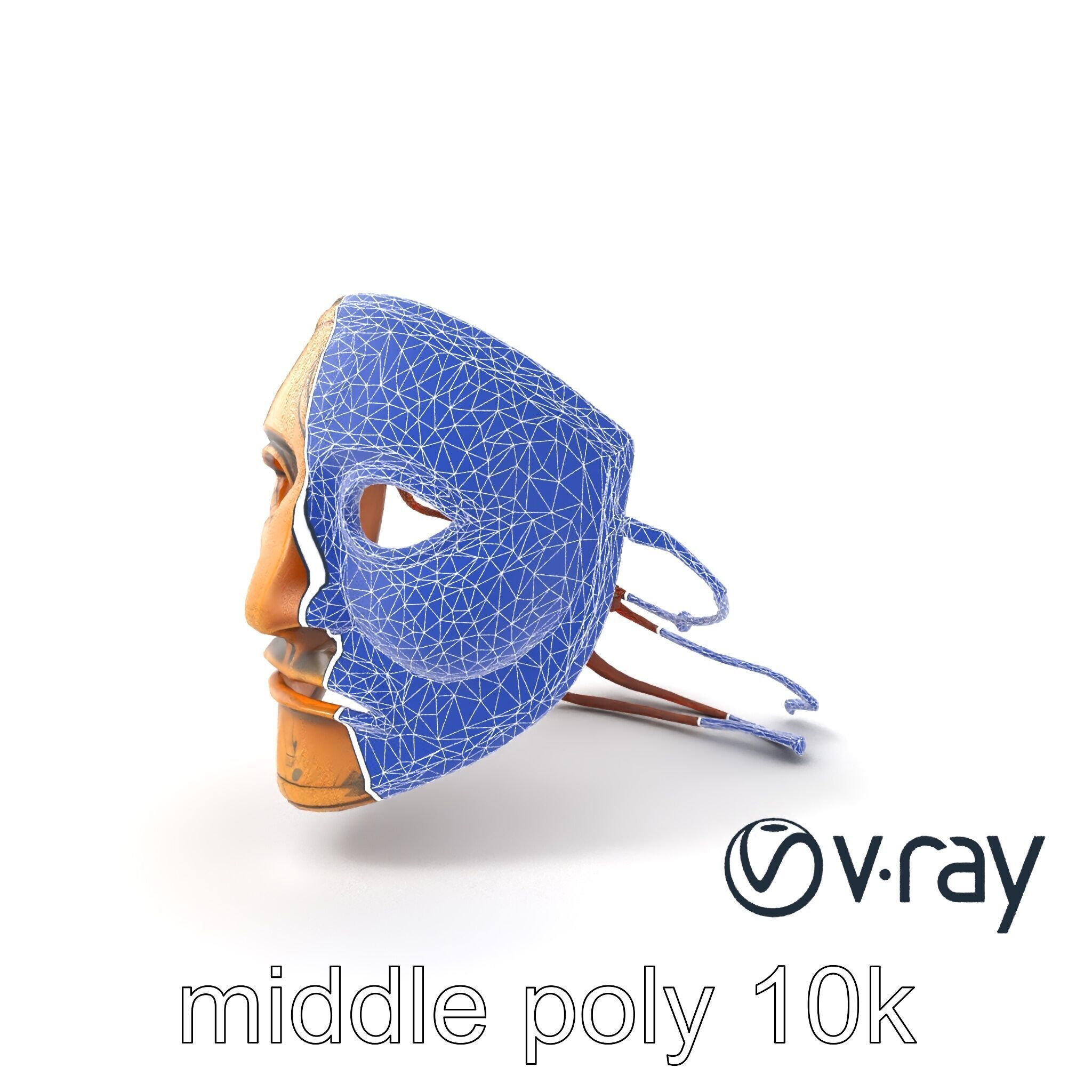 Ceremonial Ritual Mask Natural Design model pack Low-poly 3D model_4
