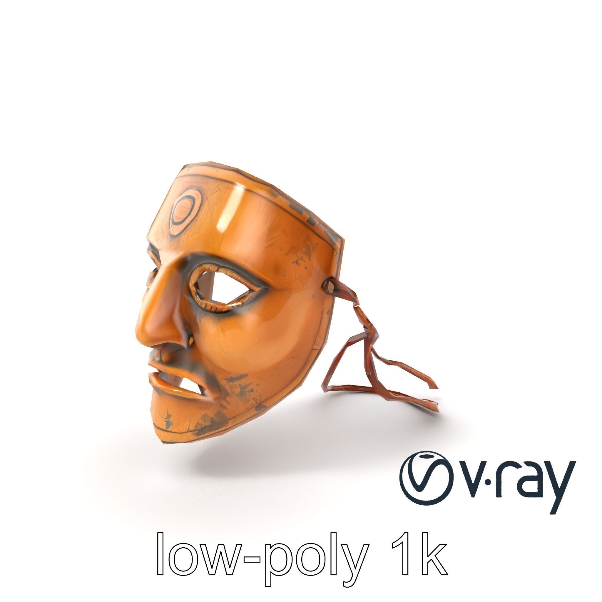 Ceremonial Ritual Mask Natural Design model pack Low-poly 3D model_2