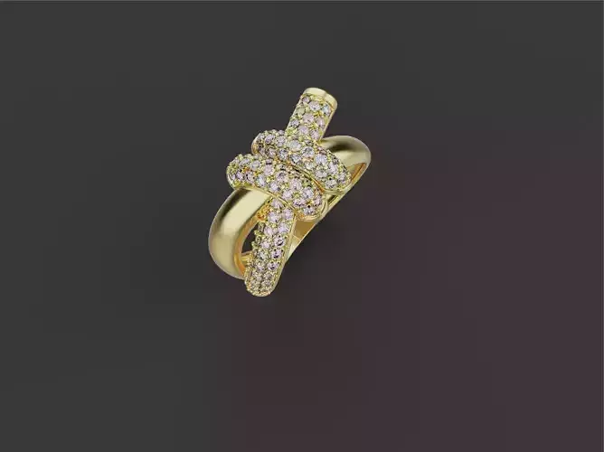 Knot Ring and Earrings set 67437