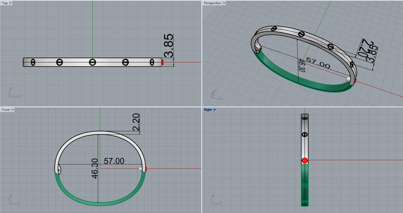 Bracelet Love 67411 3D print model_4