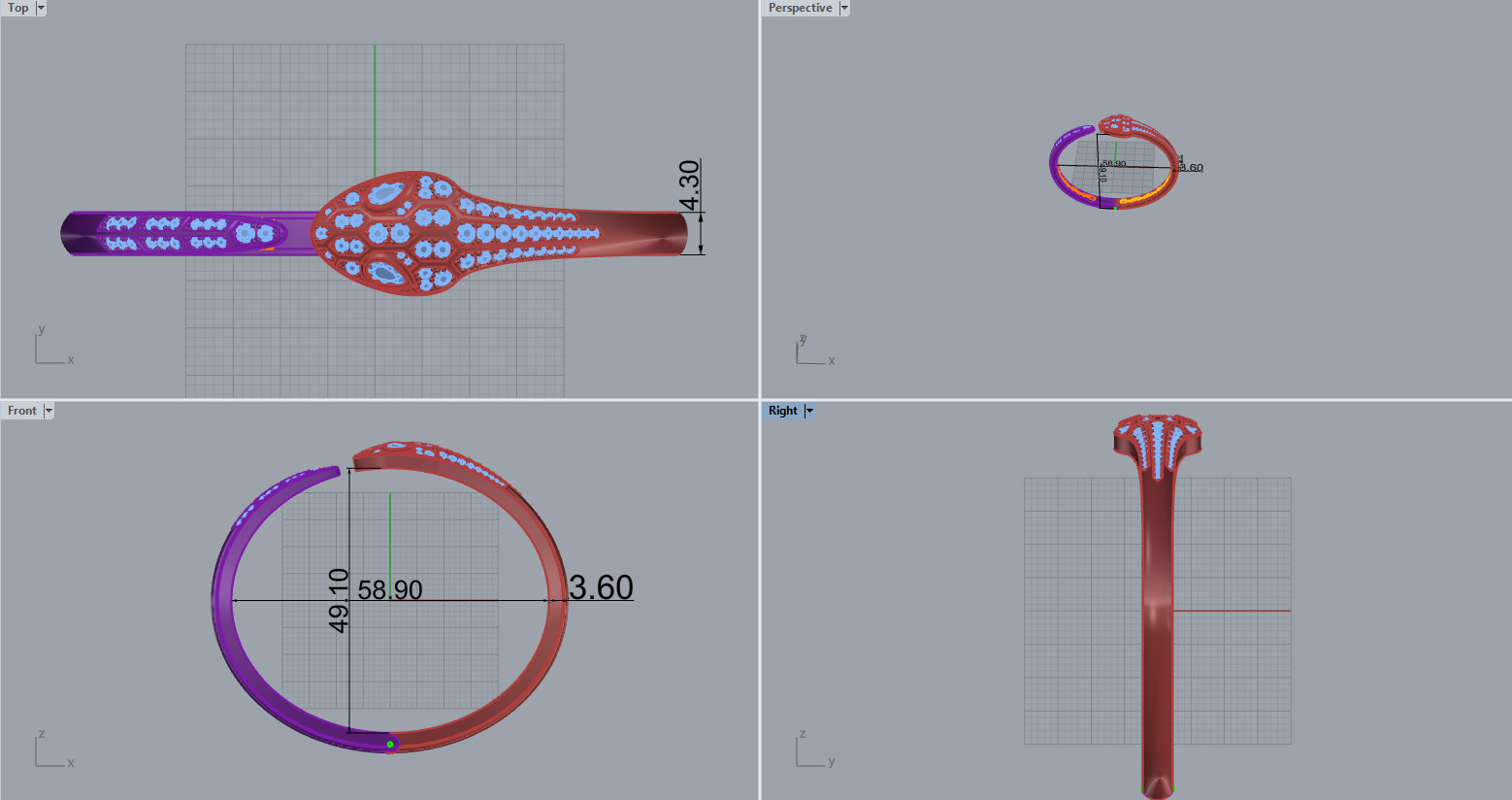 Snake Ring 67402 3D print model_5