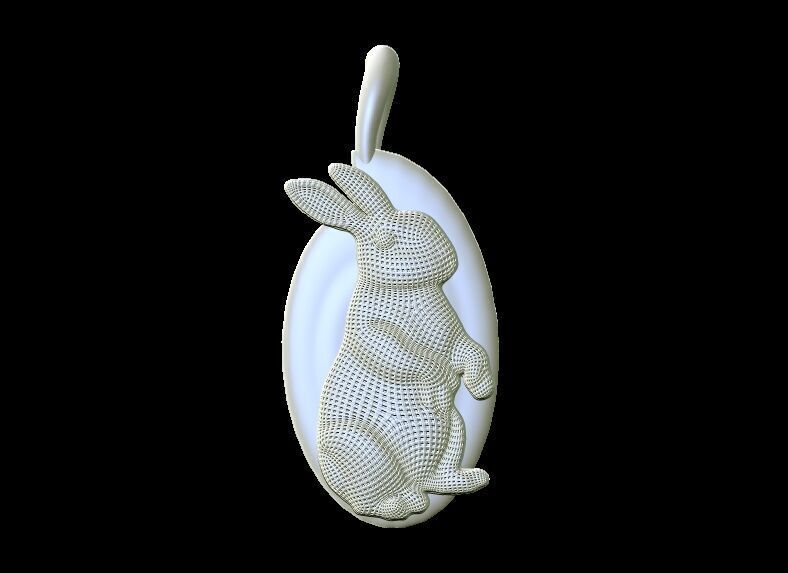Cute rabbit Pendant 3D print model_4